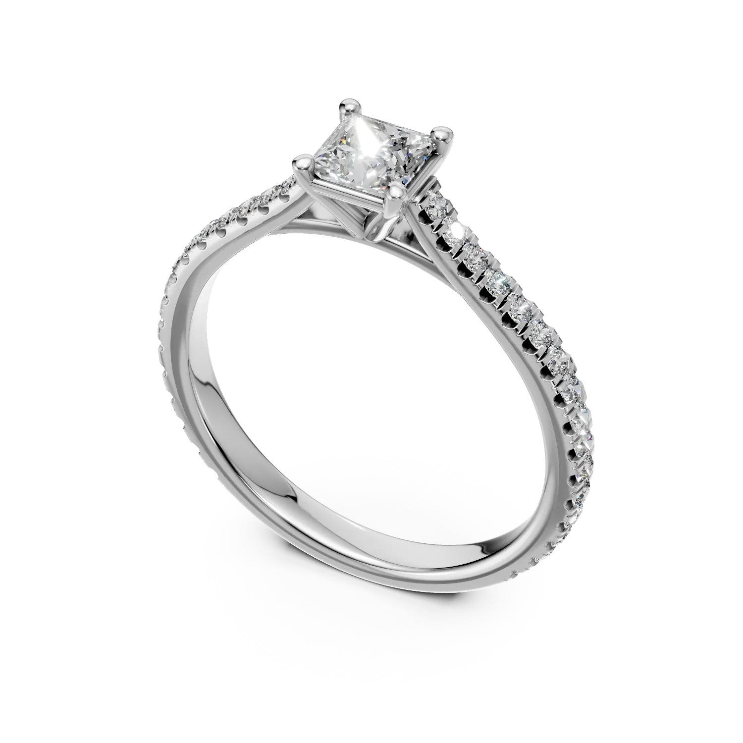 White gold engagement ring with 0.5ct diamonds