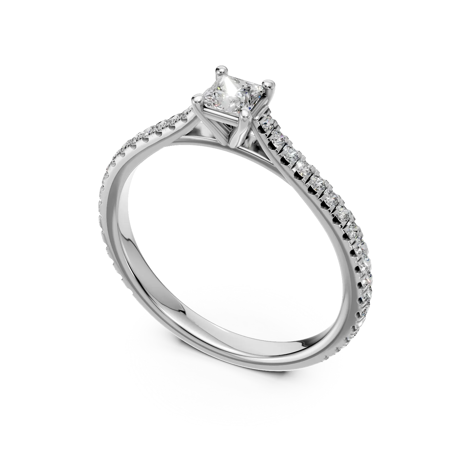 White gold engagement ring with 0.3ct diamonds