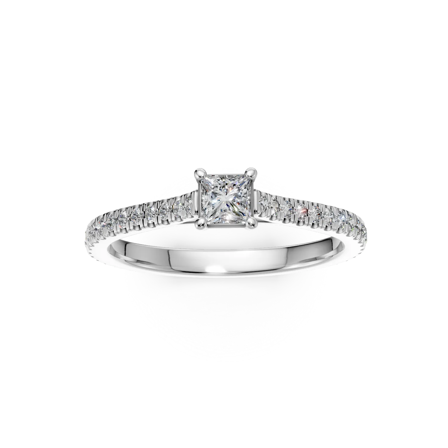 White gold engagement ring with 0.3ct diamonds