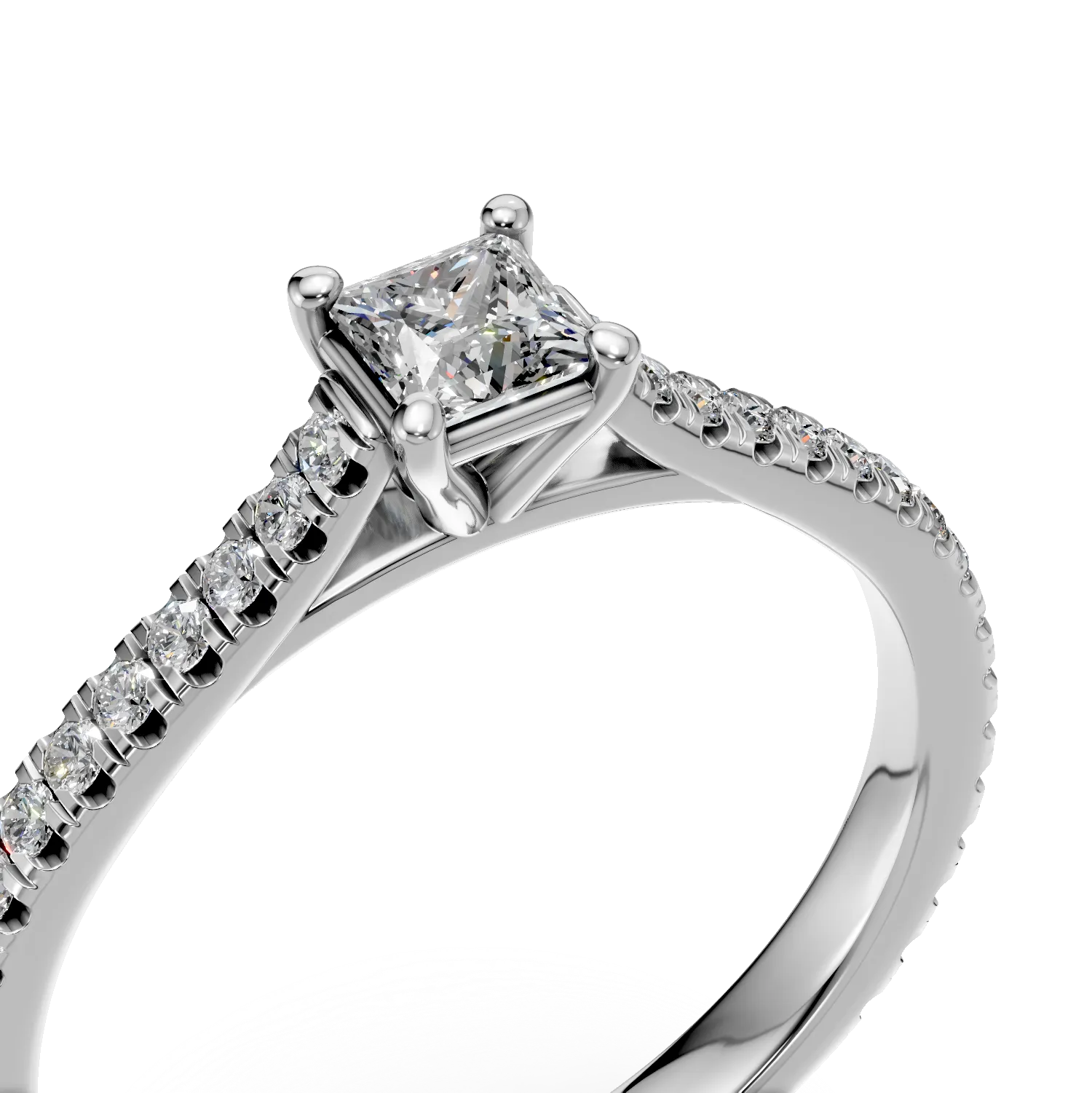 White gold engagement ring with 0.3ct diamonds
