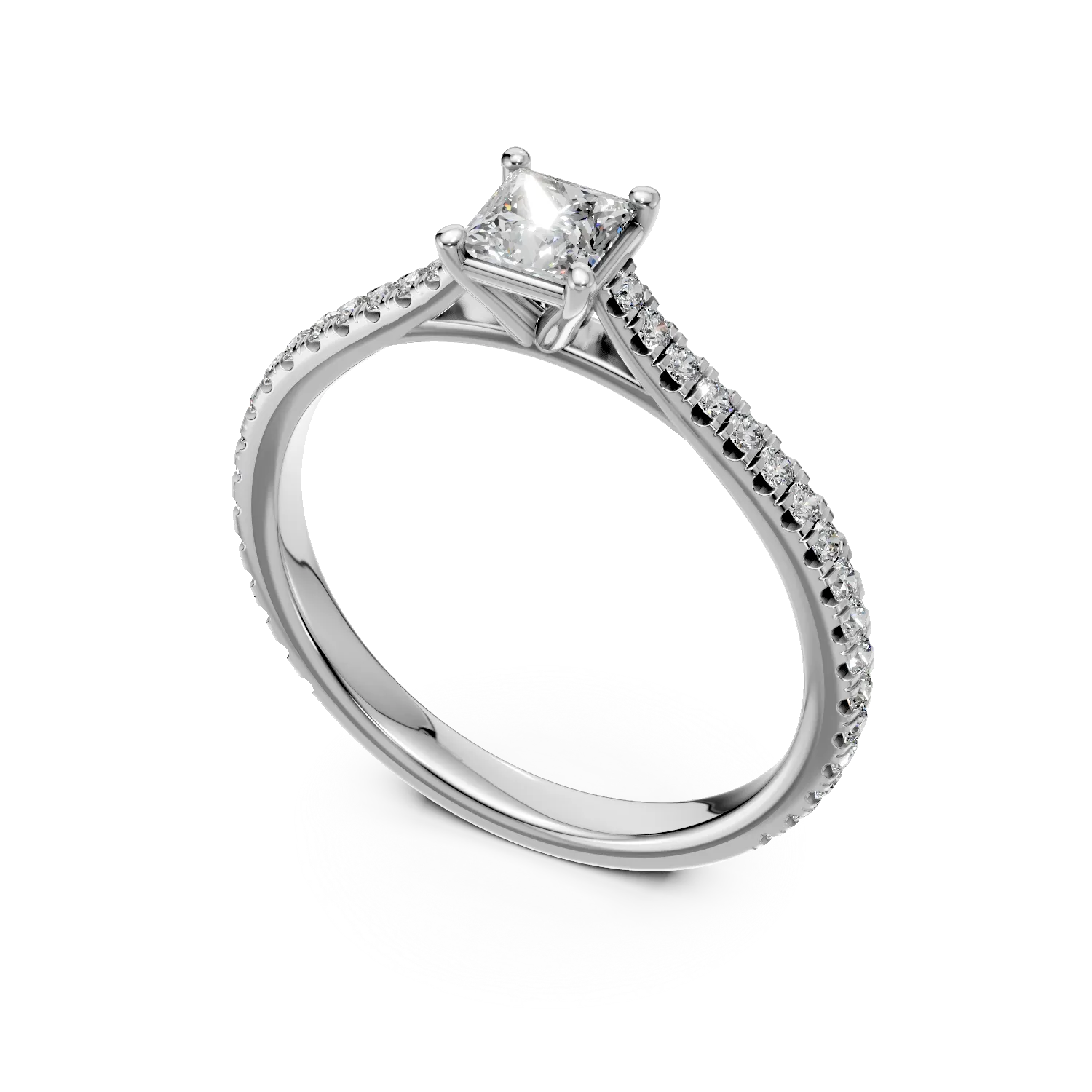 White gold engagement ring with 0.4ct diamonds