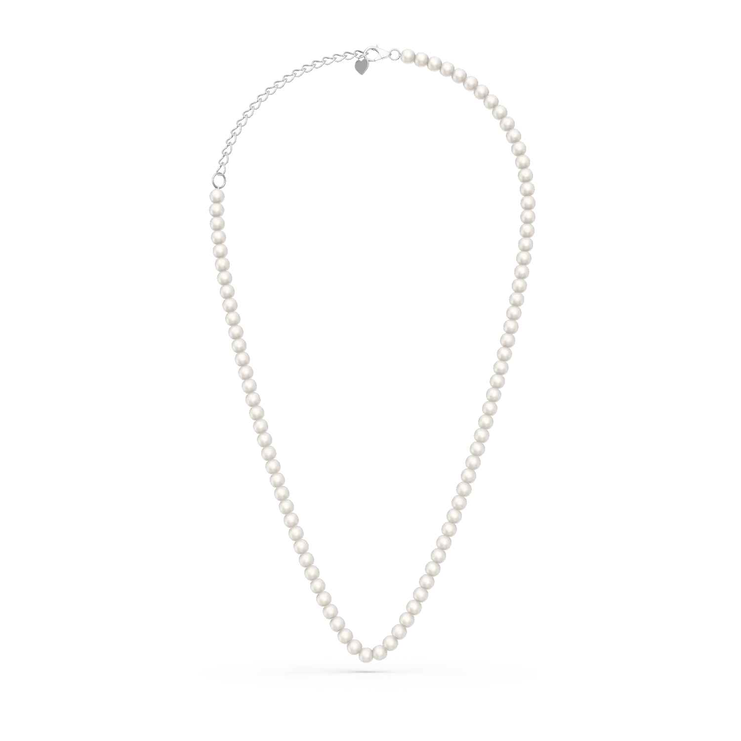 White gold necklace with fresh water pearls