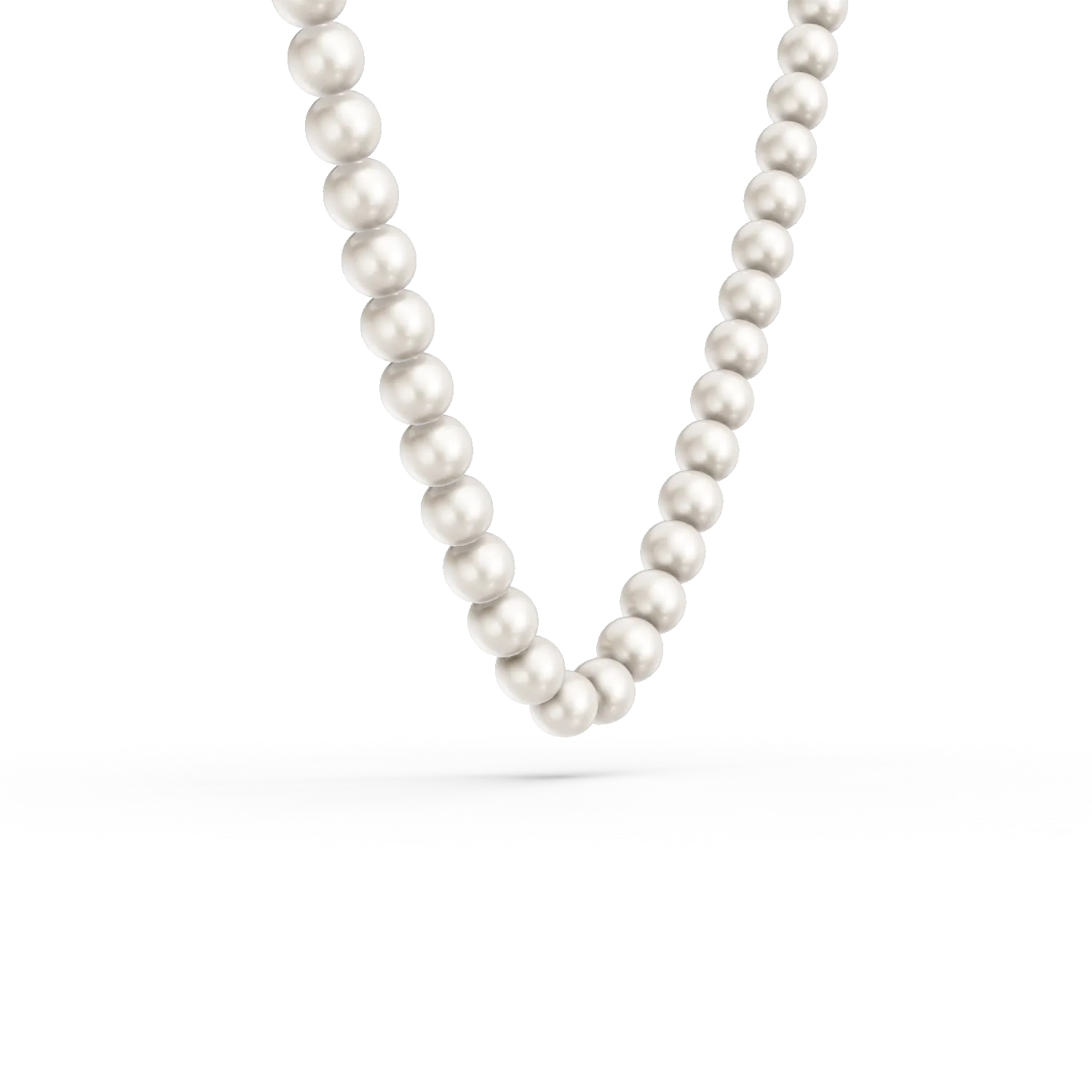White gold necklace with fresh water pearls