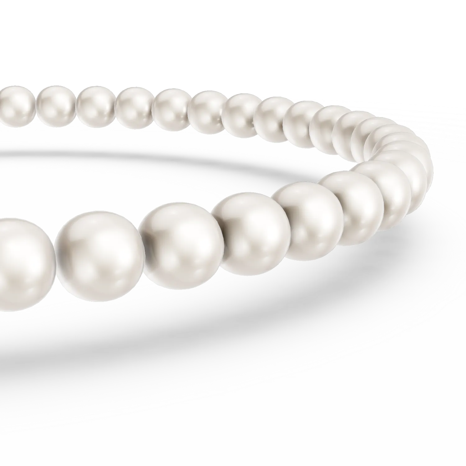 White gold bracelet with fresh water pearls