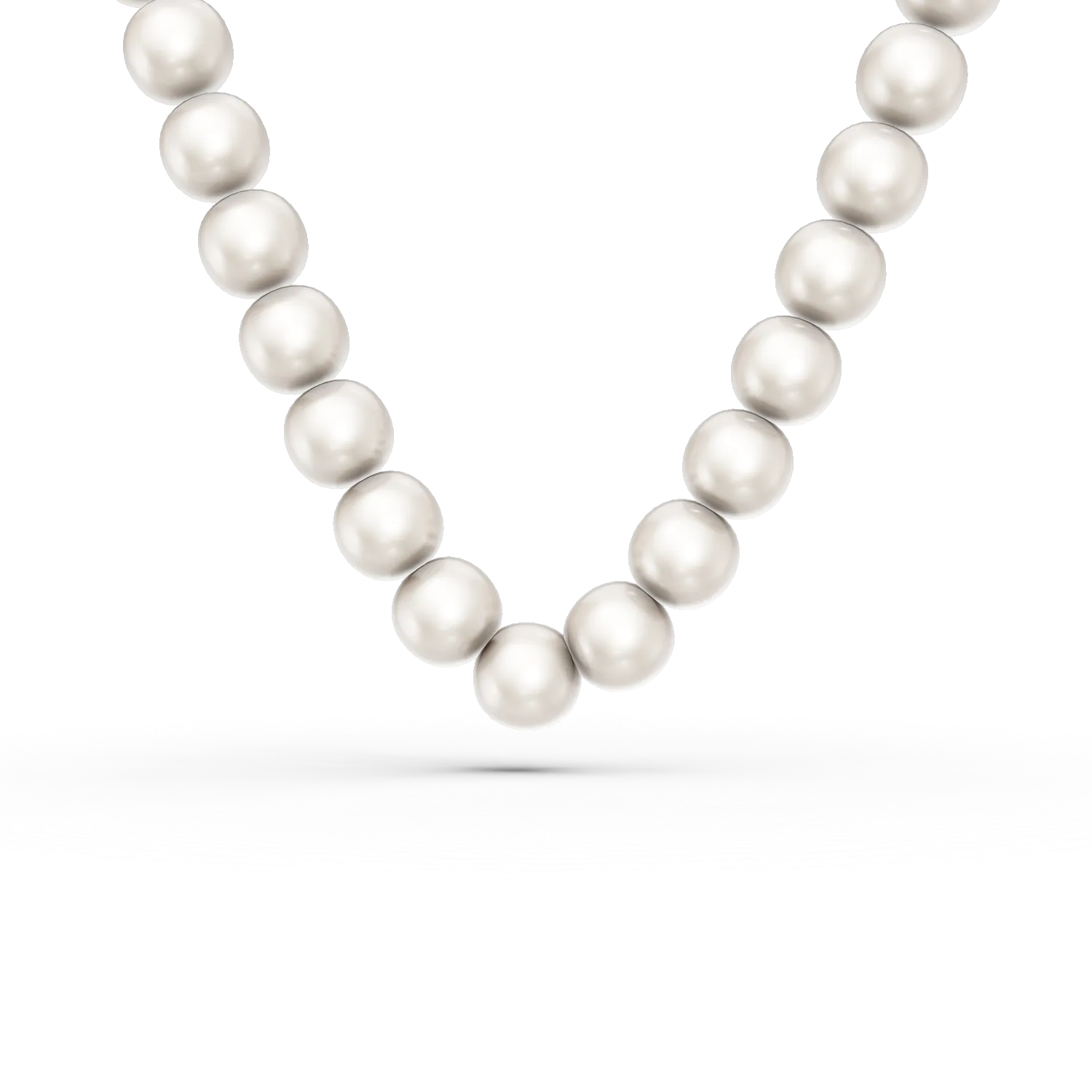 White gold necklace with fresh water pearls-192206