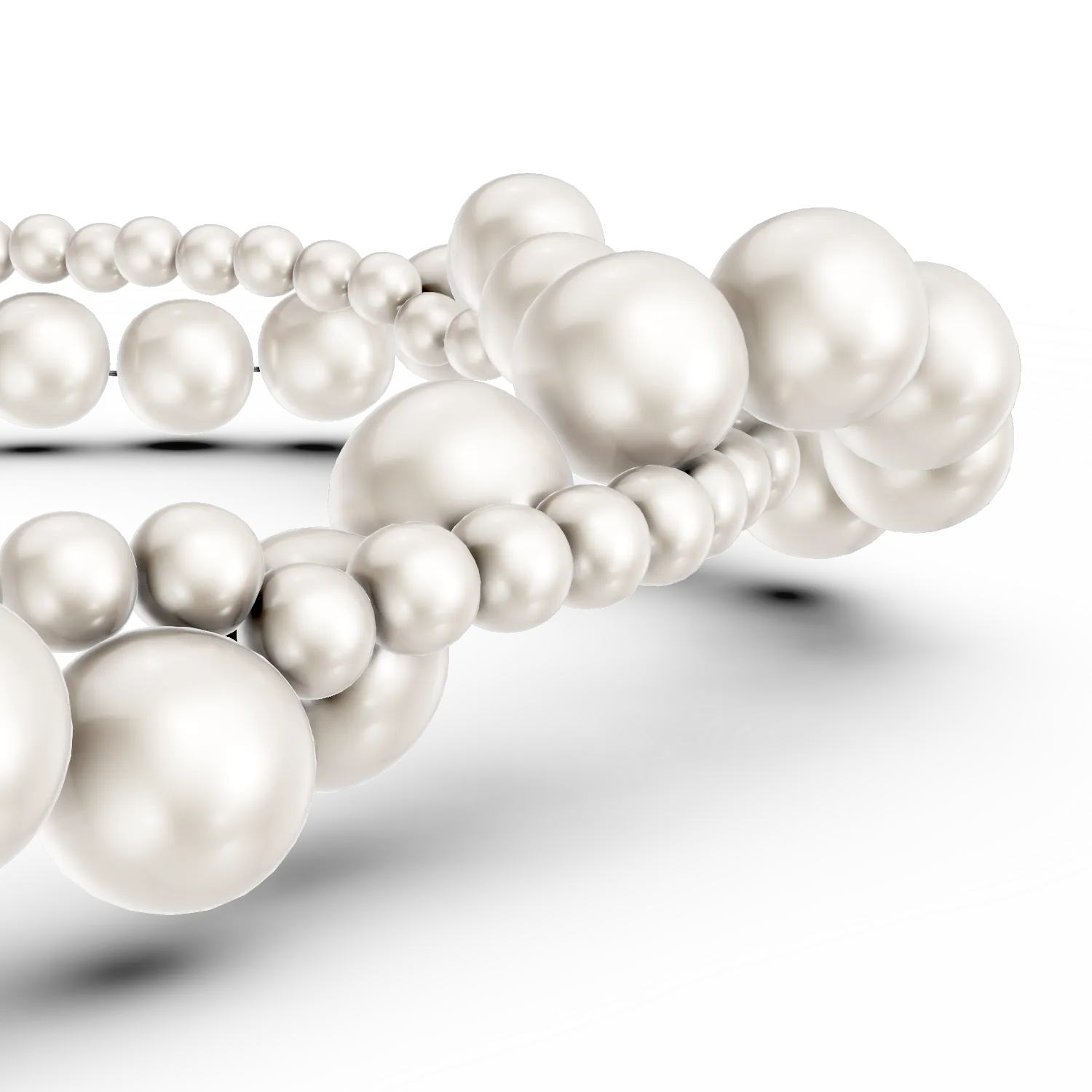 White gold braided bracelet with fresh water pearls