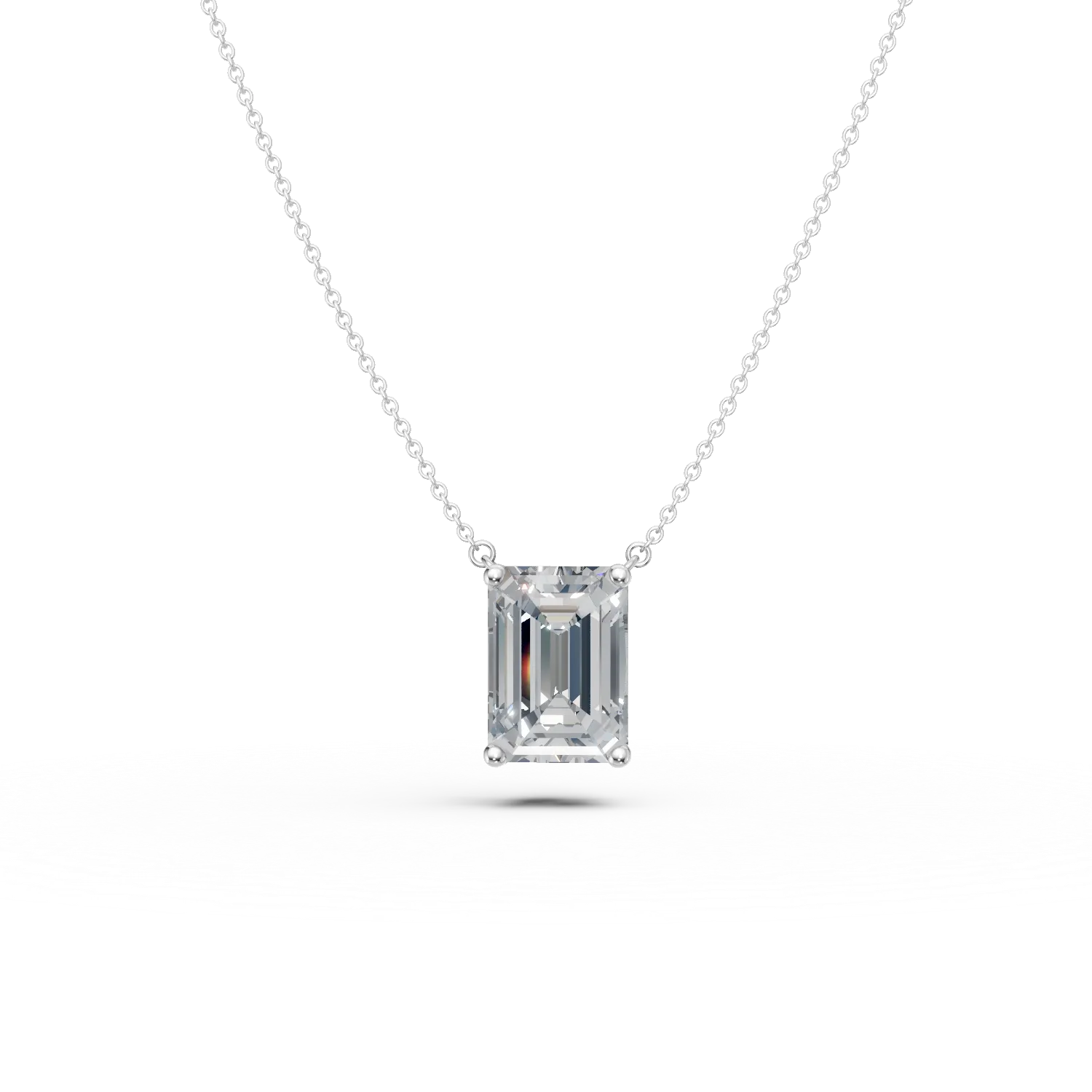 White gold pendant necklace with 1ct solitaire lab grown diamond-192231