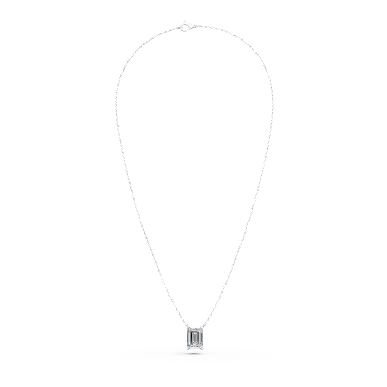White gold pendant necklace with 1ct solitaire lab grown diamond