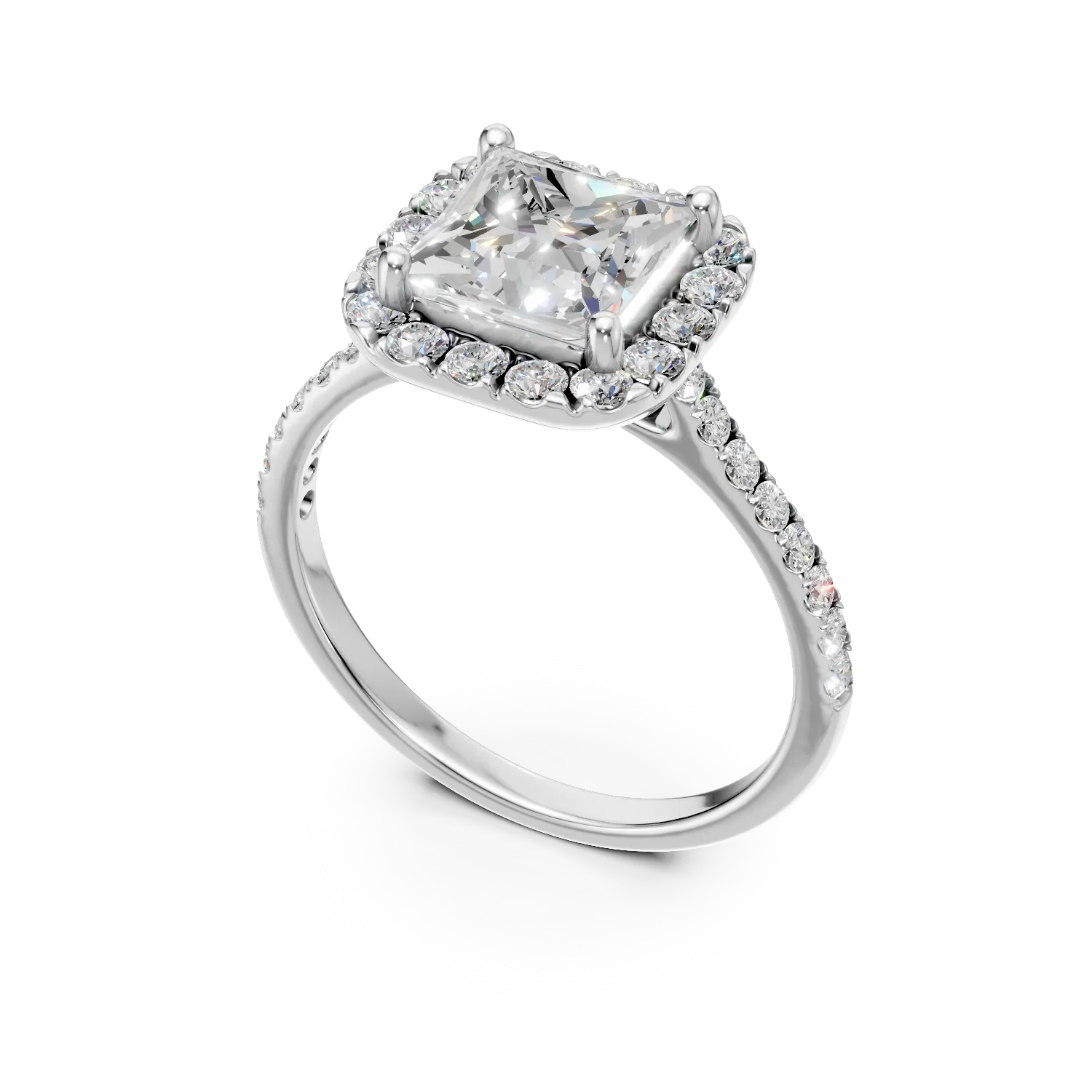 White gold geometric ring with 1.4ct lab grown diamonds