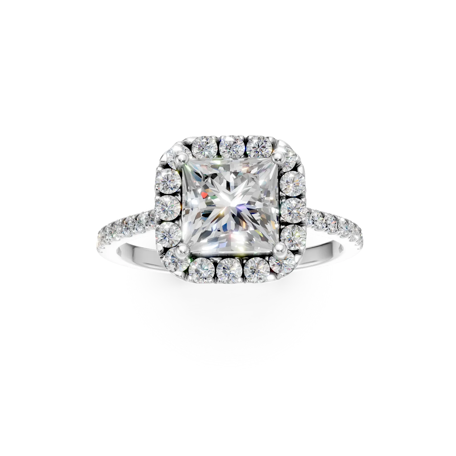 White gold geometric ring with 1.4ct lab grown diamonds