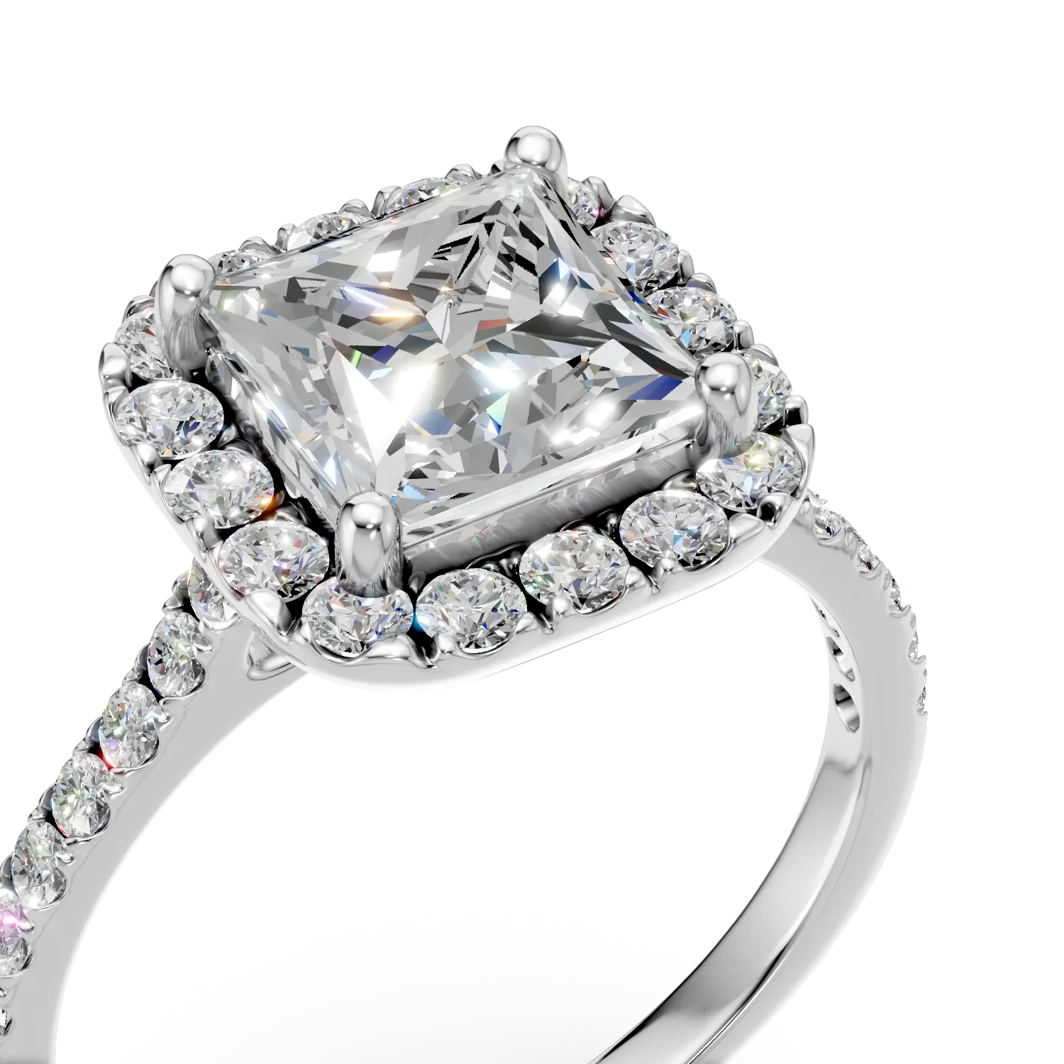 White gold geometric ring with 1.4ct lab grown diamonds