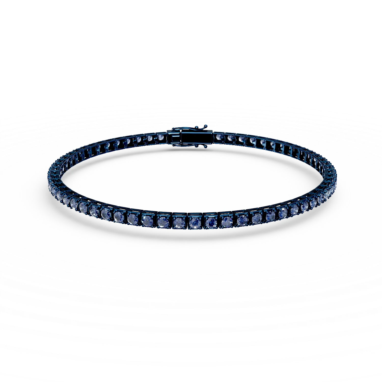 Bratara tennis din aur albastru cu diamante albastre de 2ct