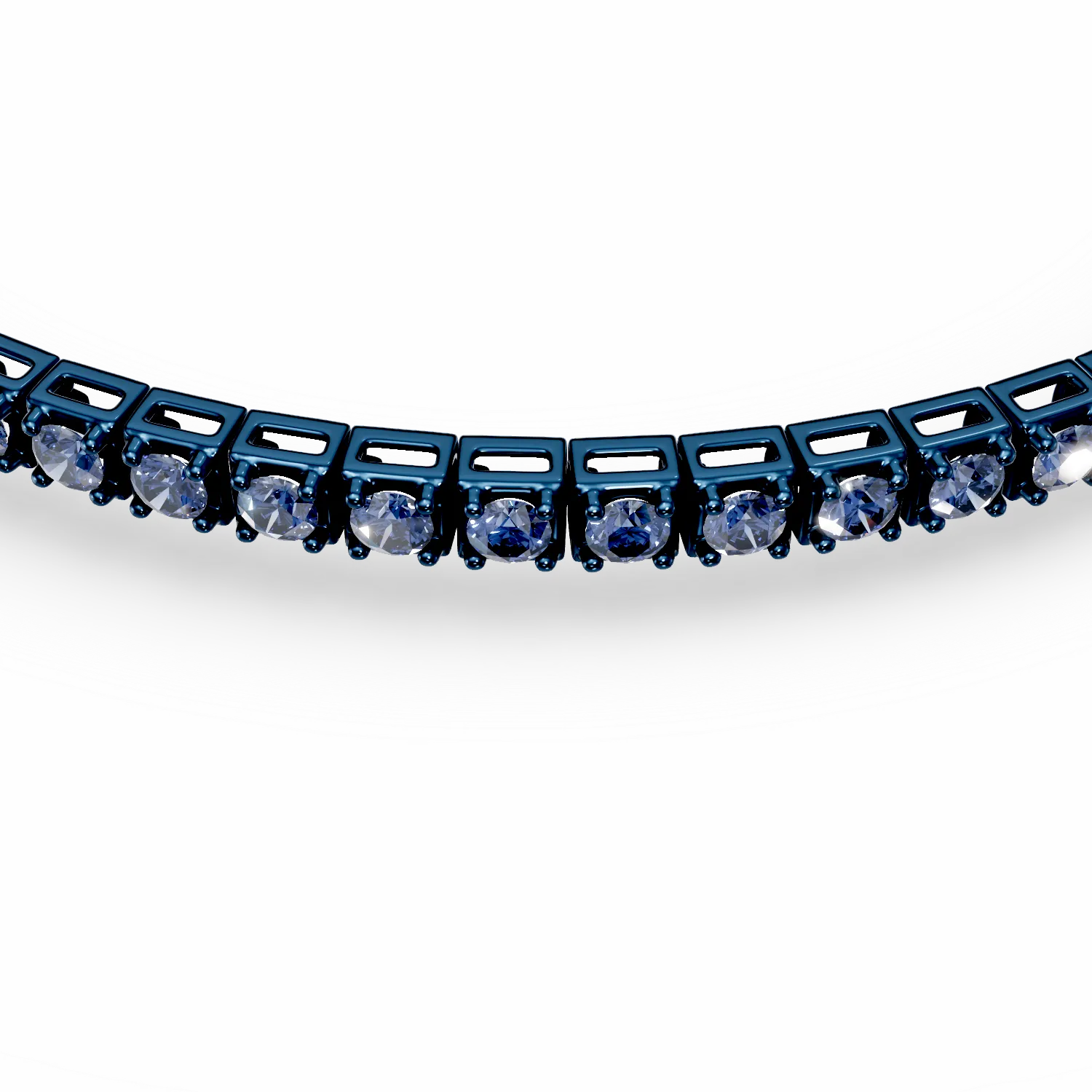 Blue gold tennis bracelet with 2ct blue diamonds