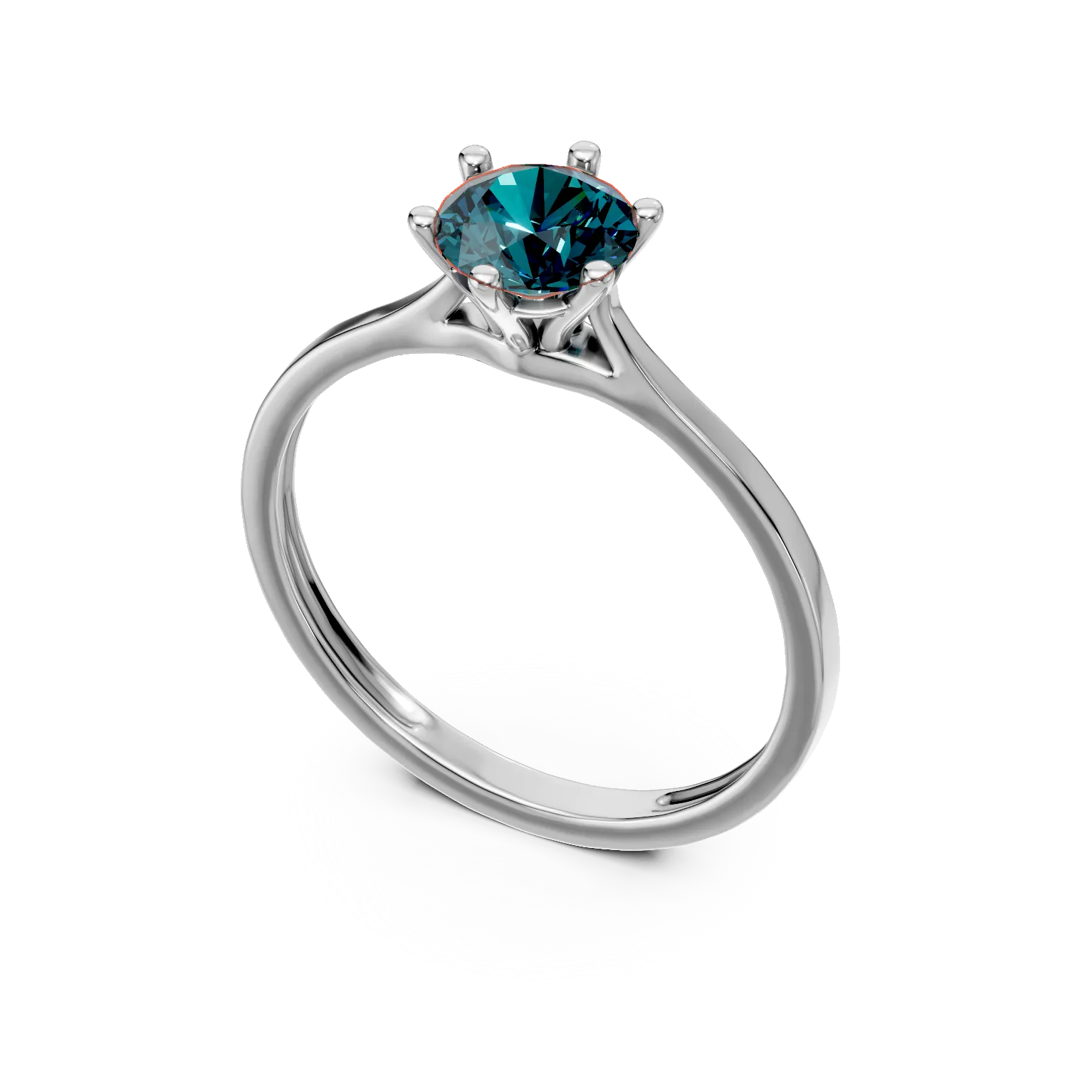 White gold engagement ring with 0.4ct blue diamonds