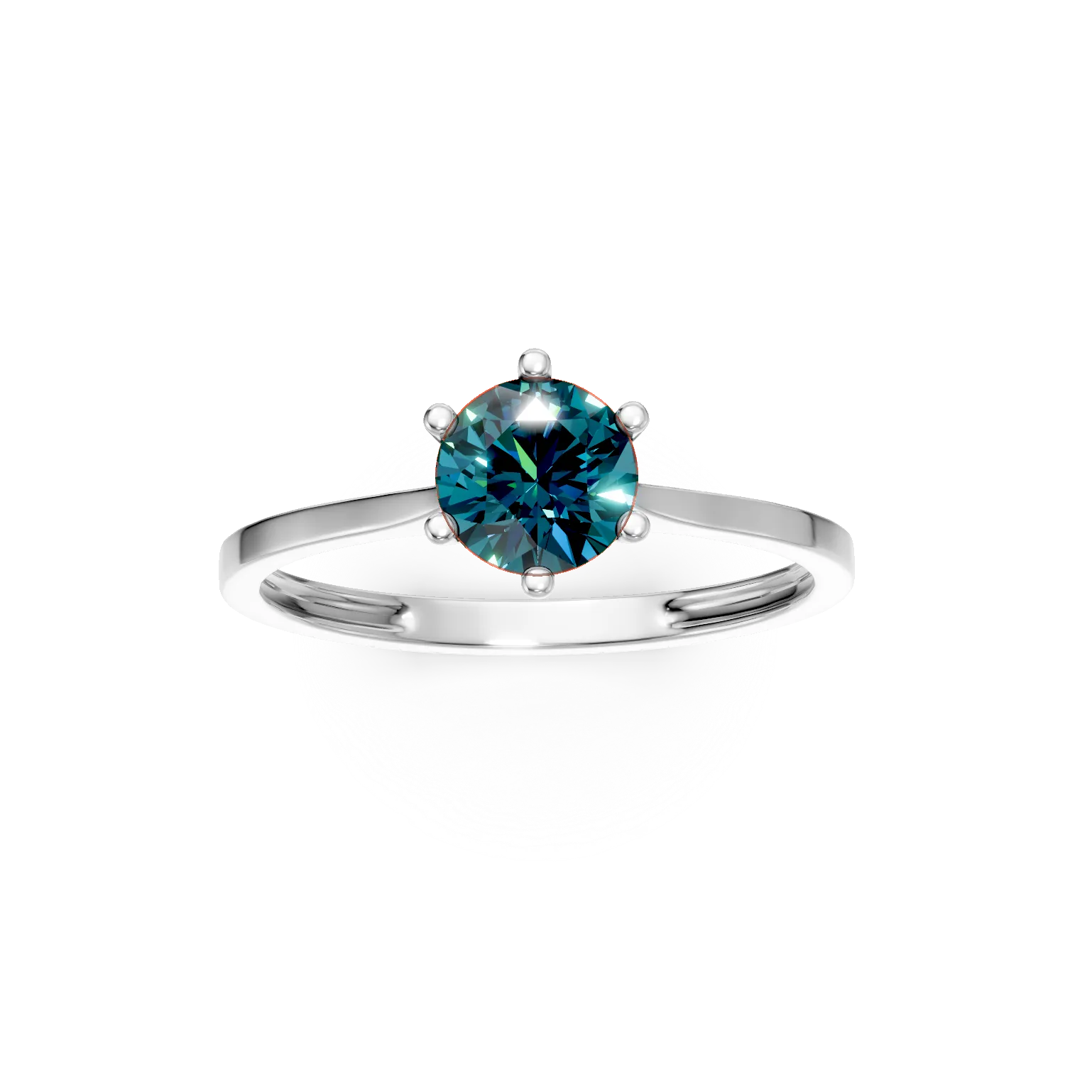 White gold engagement ring with 0.4ct blue diamonds