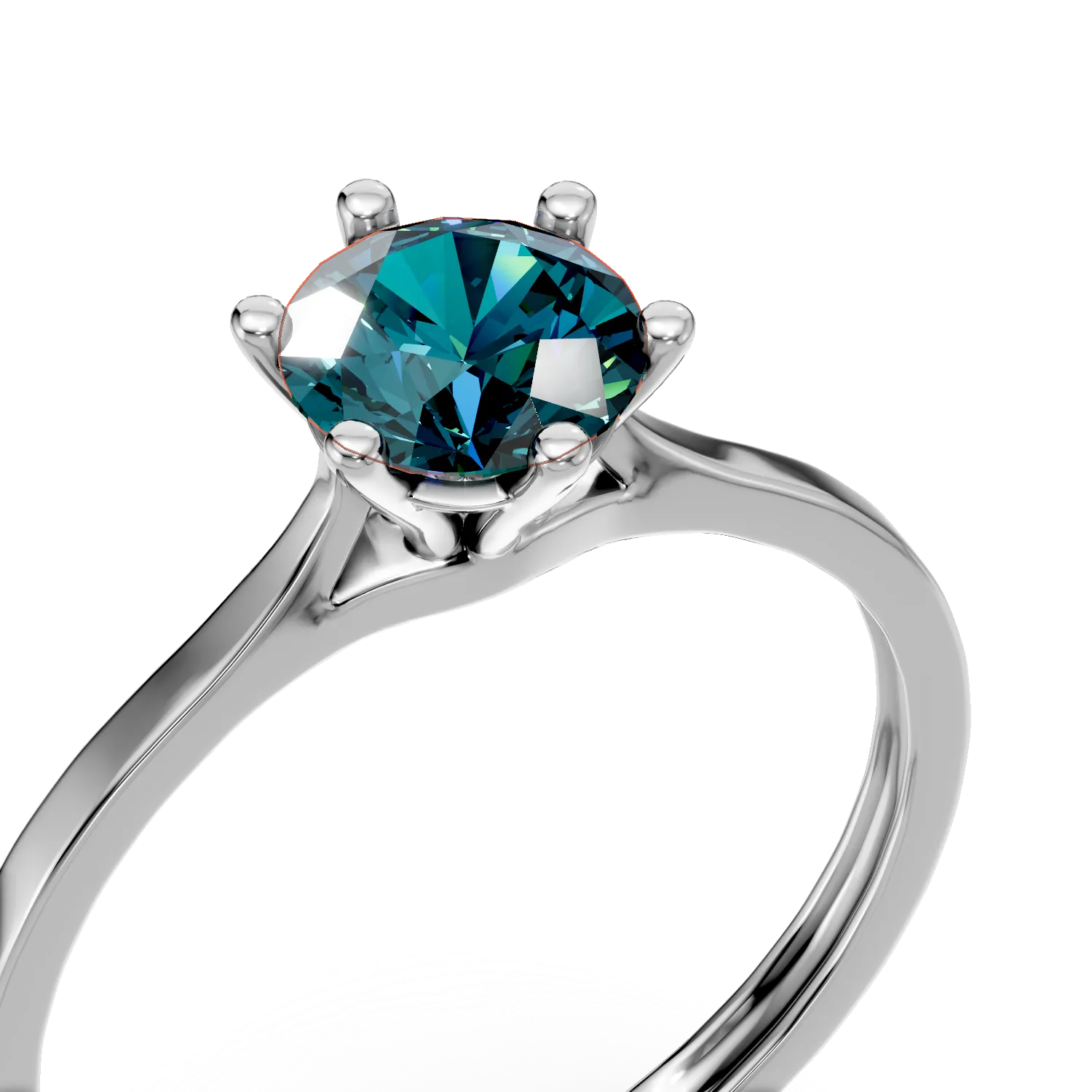 White gold engagement ring with 0.4ct blue diamonds