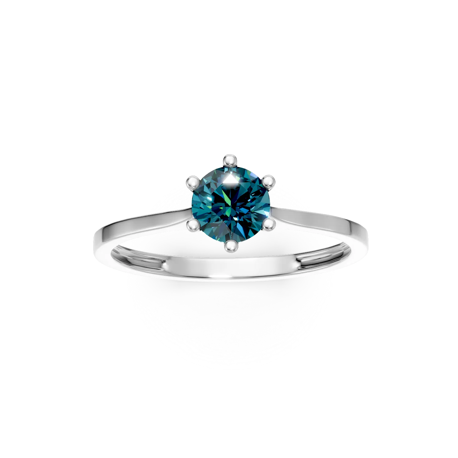 White gold engagement ring with 0.3ct blue diamonds