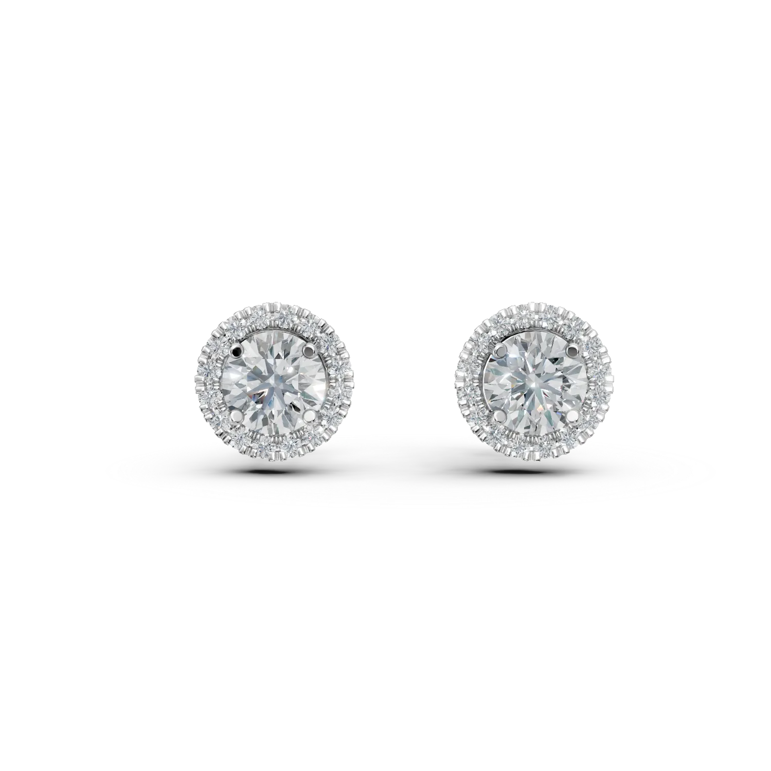 White gold round earrings with 1.8ct lab grown diamonds-192956