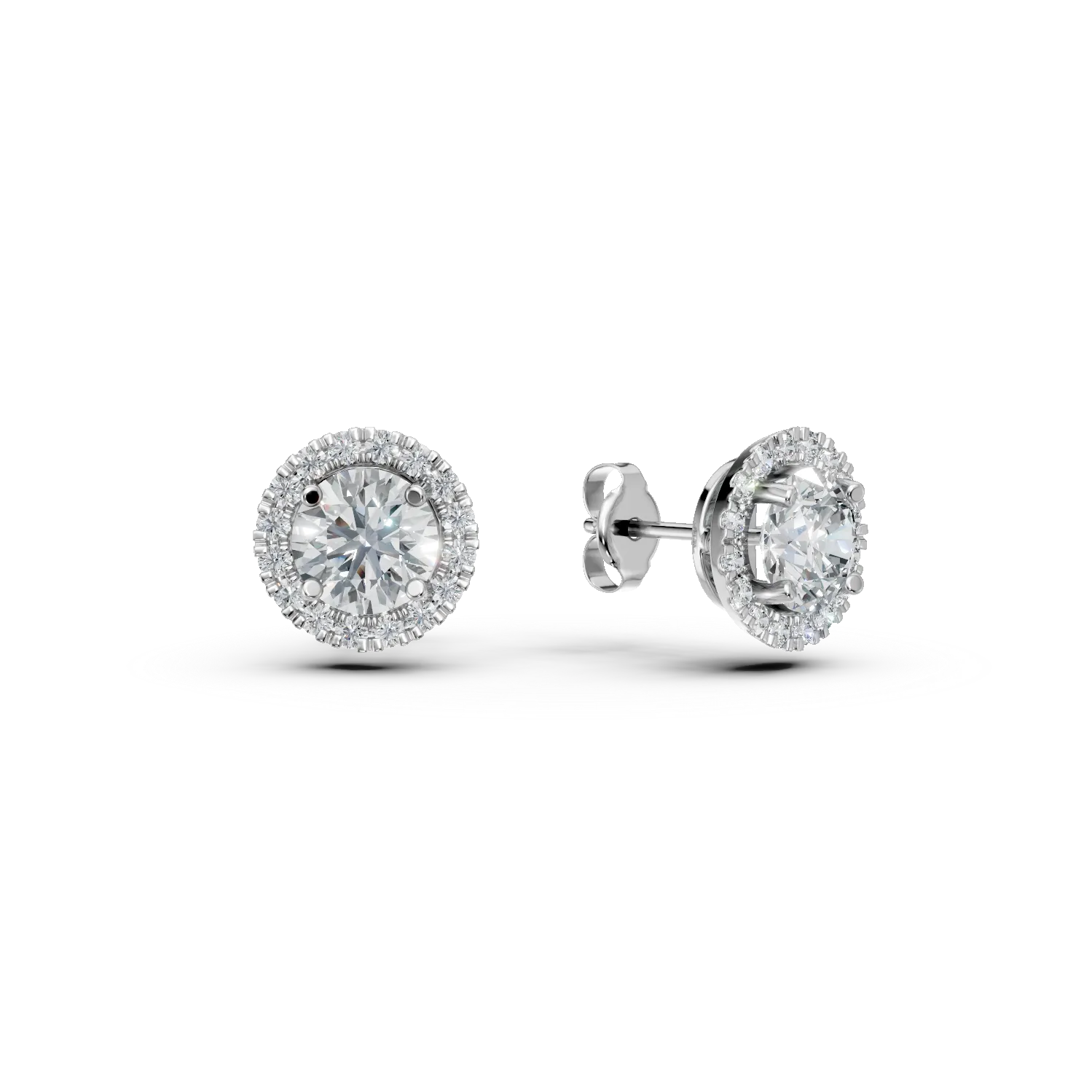White gold round earrings with 1.8ct lab grown diamonds