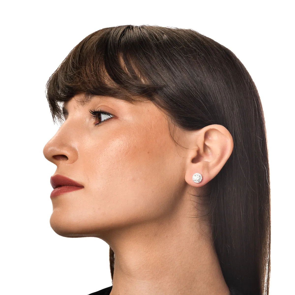 Fehérarany kerek fülbevalók 1.8ct laborban növesztett gyémántokkal