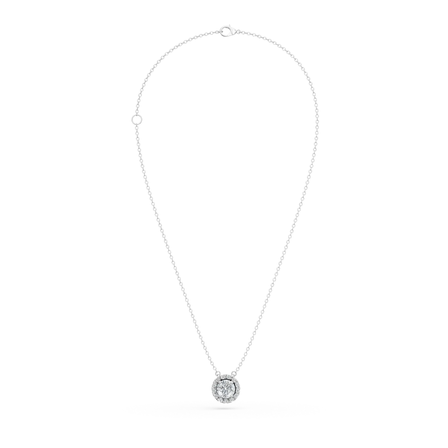 Okrągły naszyjnik z białego złota z diamentami 0.6ct hodowanymi laboratoryjnie