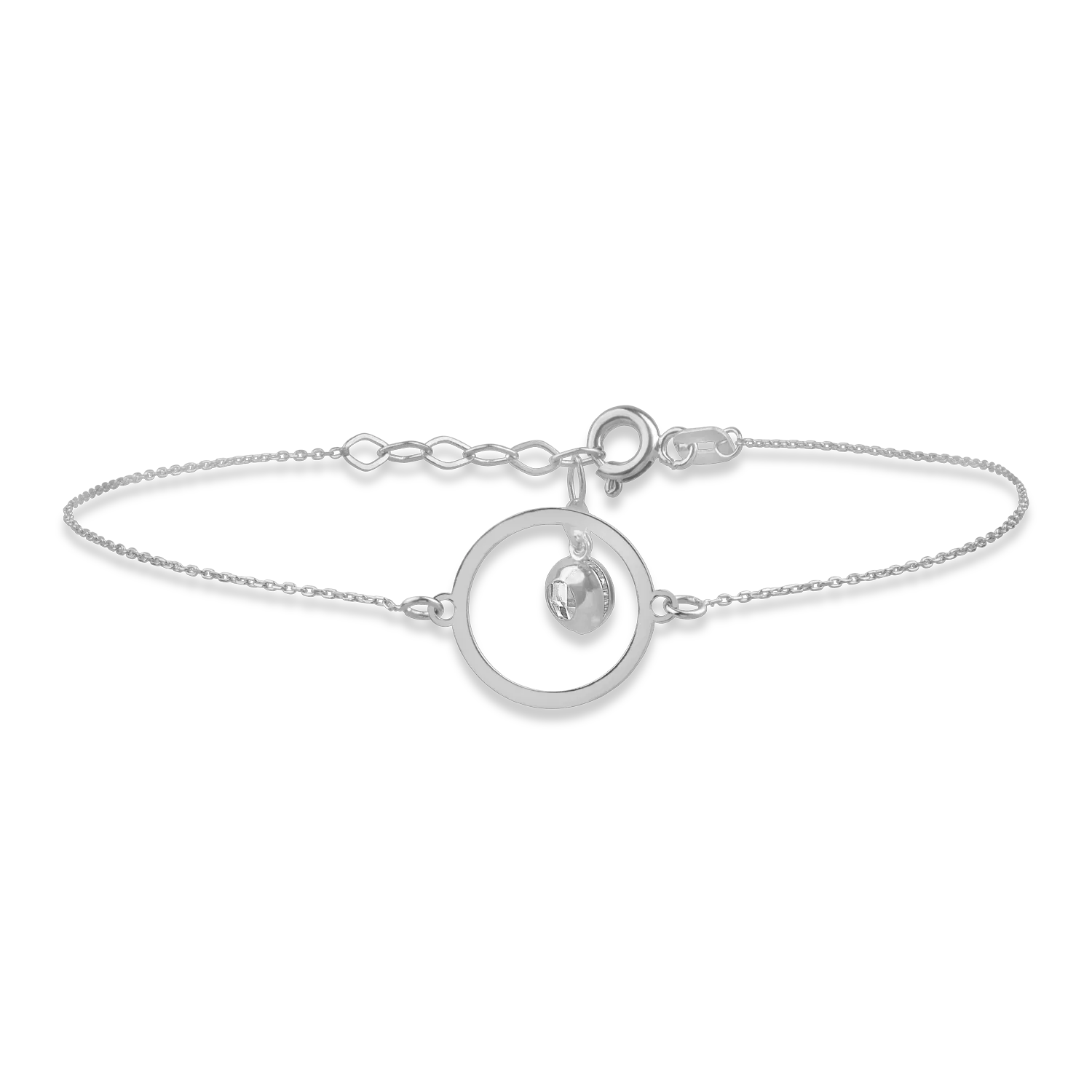 White gold bracelet with geometric pendant-193019
