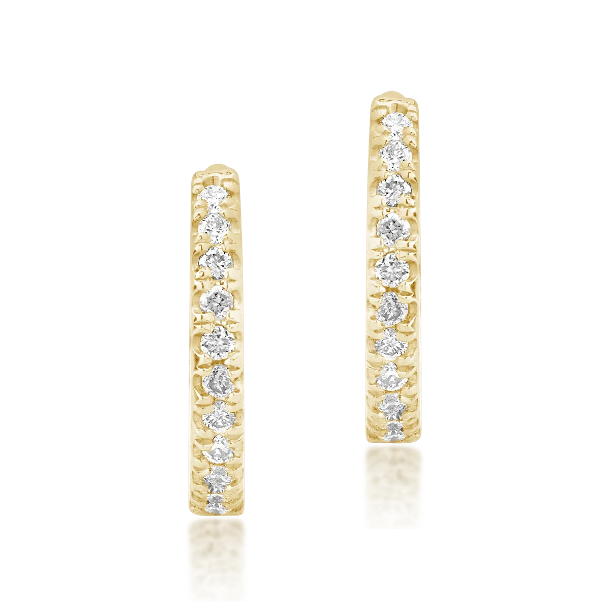 Sárga arany fülbevaló 0.08ct gyémántokkal