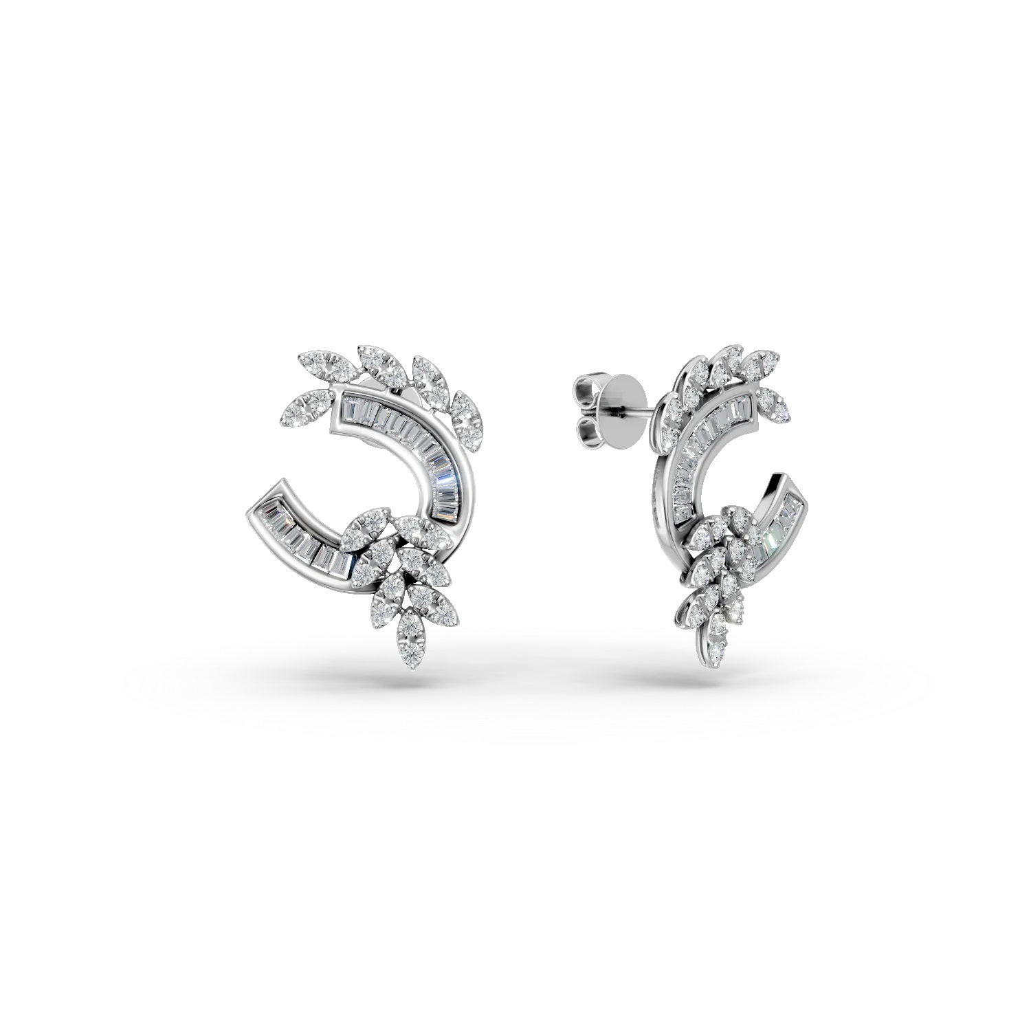 Cercei din aur alb cu diamante de 0.8ct