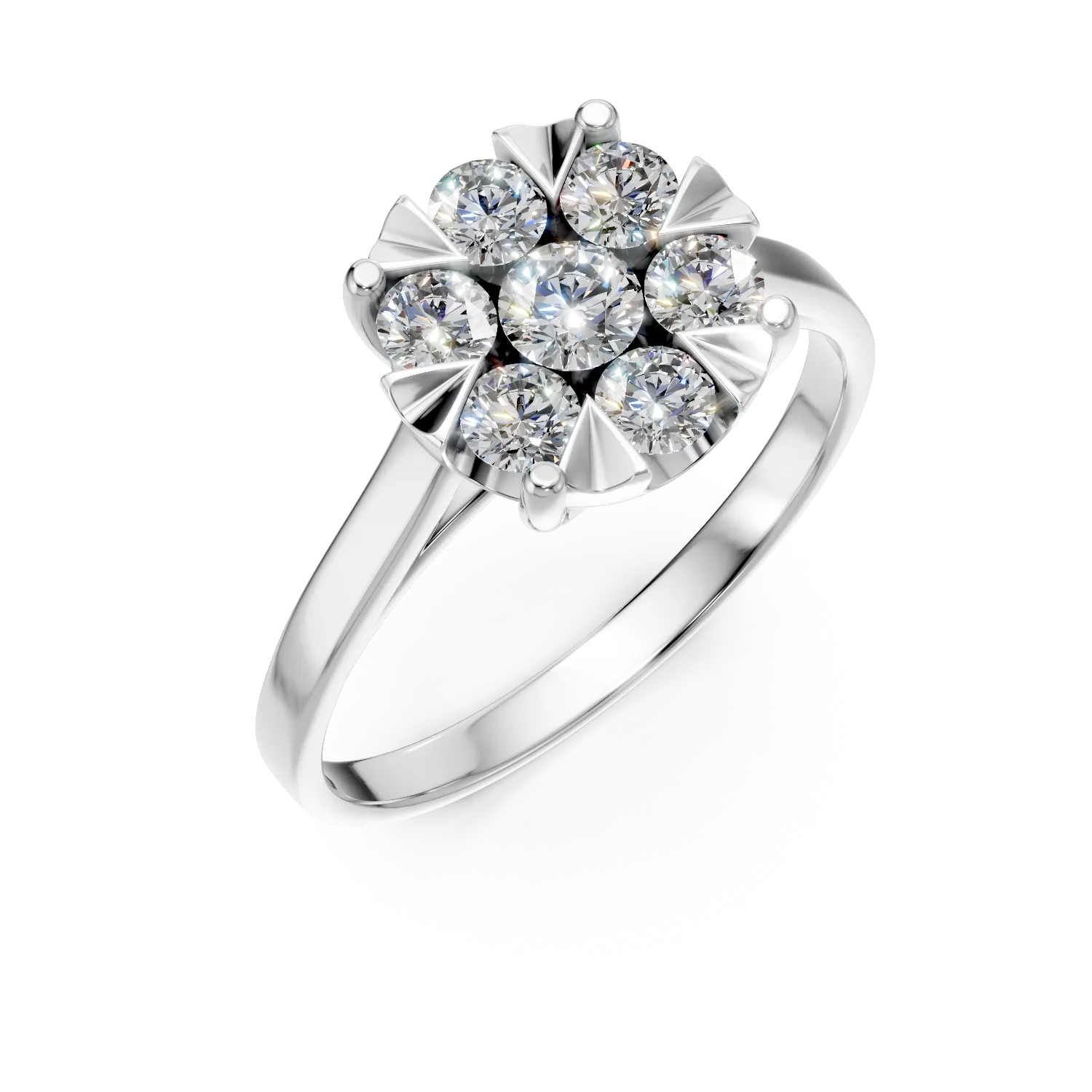 Inel de logodna din aur alb cu diamante de 0.6ct