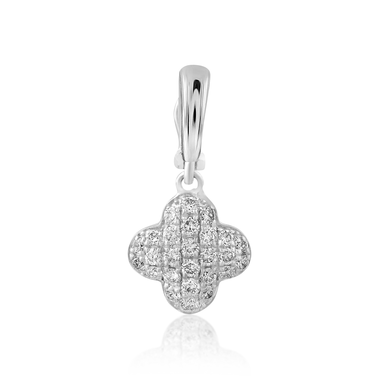 Гривна от бяло злато с 43кт сладководни перли и 0.1кт диаманти