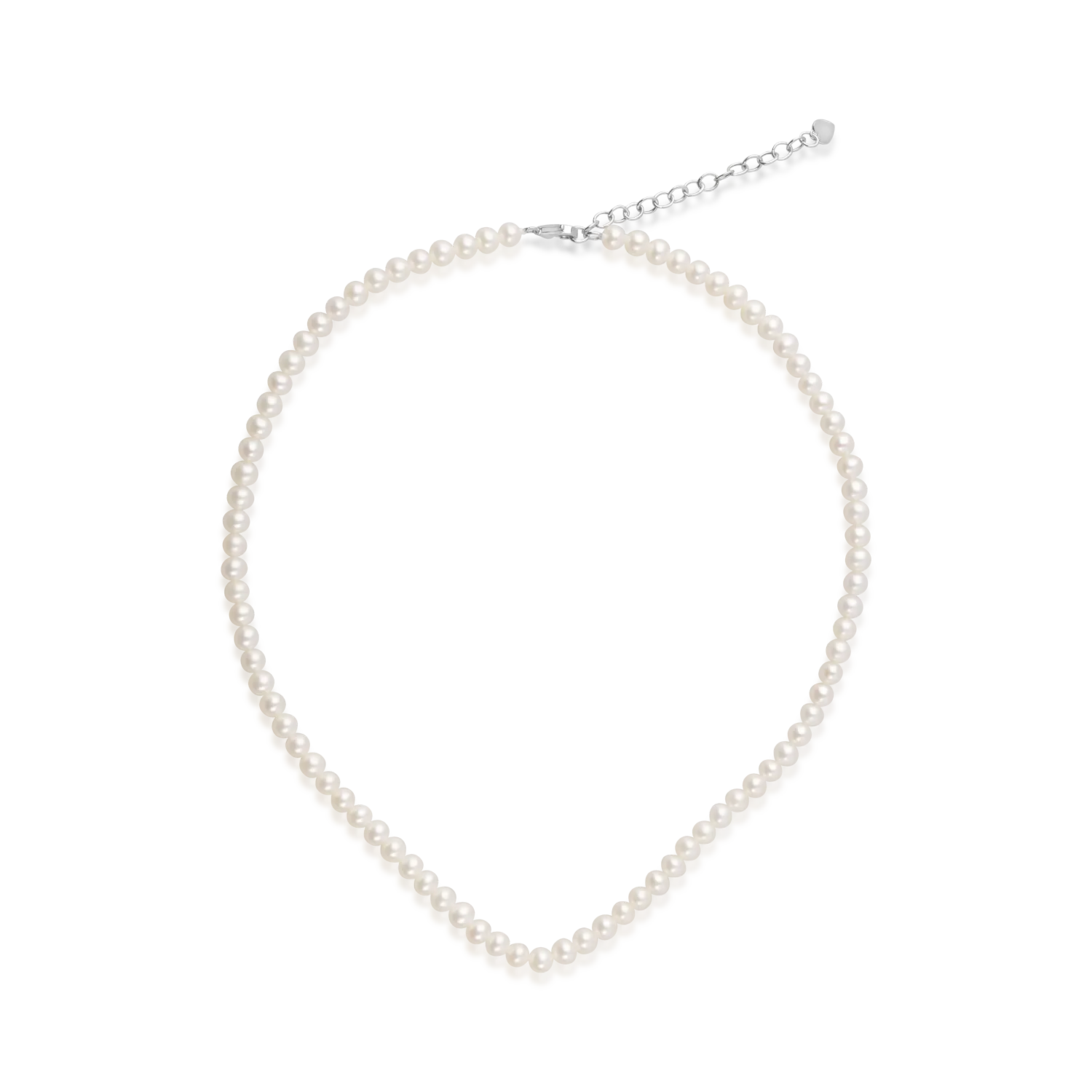 Гривна от бяло злато с 21.4кт сладководни перли и 0.1кт диаманти