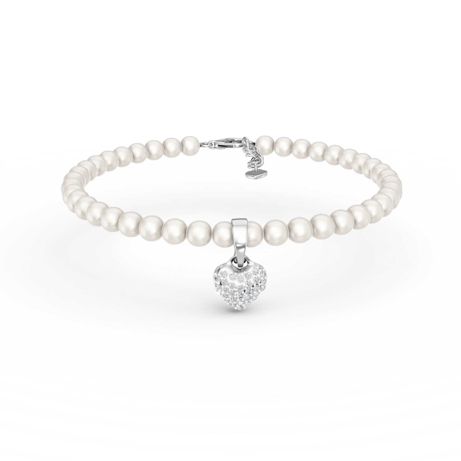 Bratara din aur alb cu perle de cultura de 21.2ct si diamante de 0.1ct