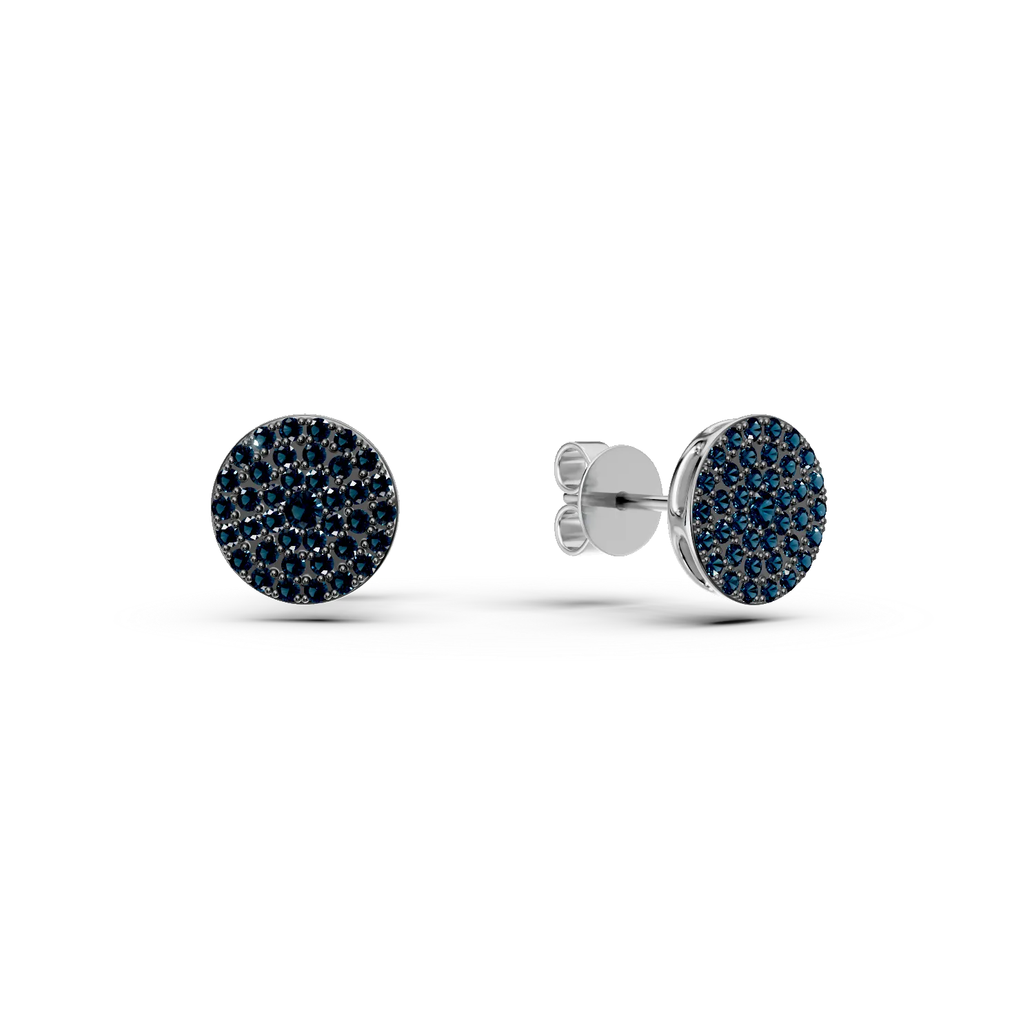 White gold stud earrings with 0.4ct blue diamonds-193761