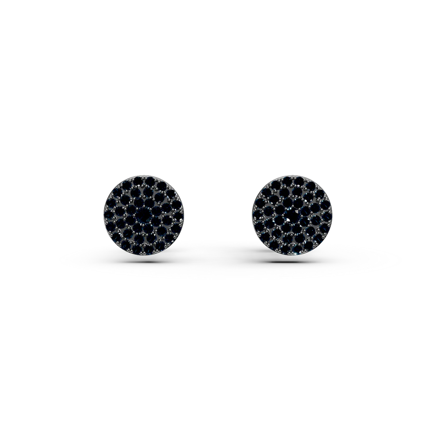 White gold stud earrings with 0.4ct blue diamonds