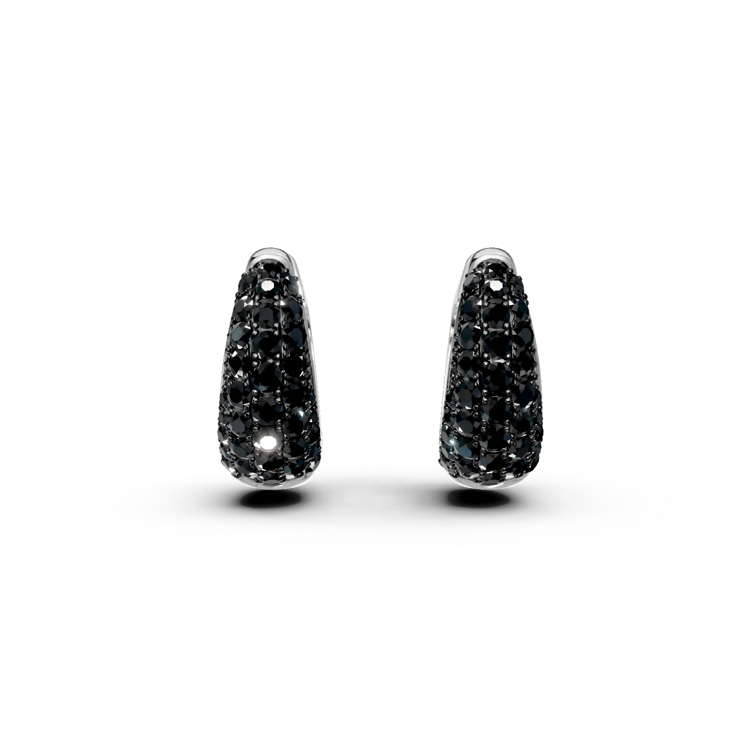 White gold hoop earrings with 1.1ct black diamonds-193763