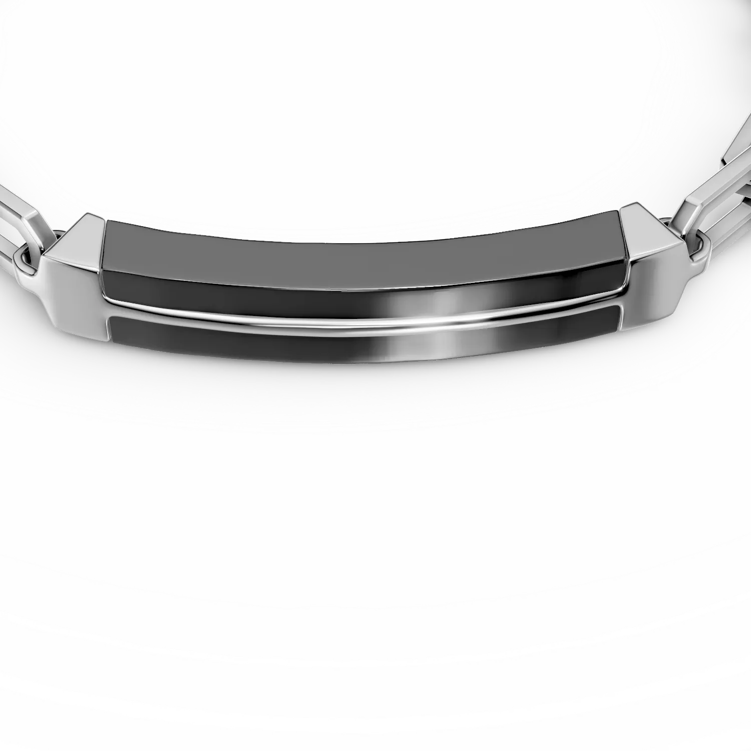 Srebrna męska bransoletka z czarnym agatem o masie 2.4ct
