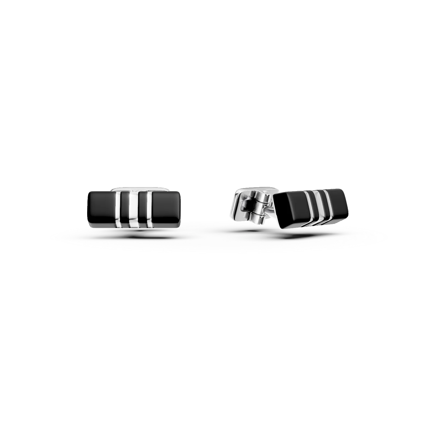 Silver cufflinks with 3ct black agates