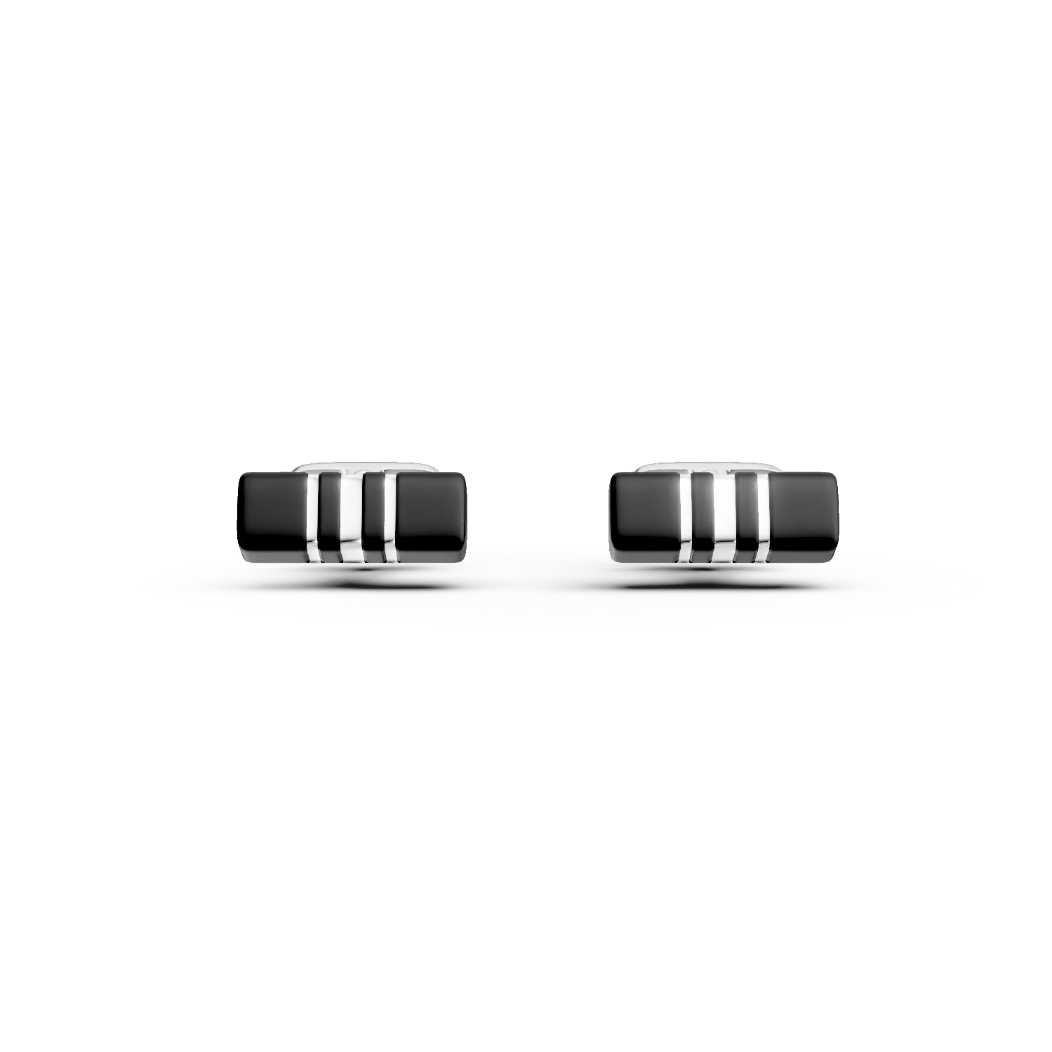 Butoni din argint cu agate negre de 3ct