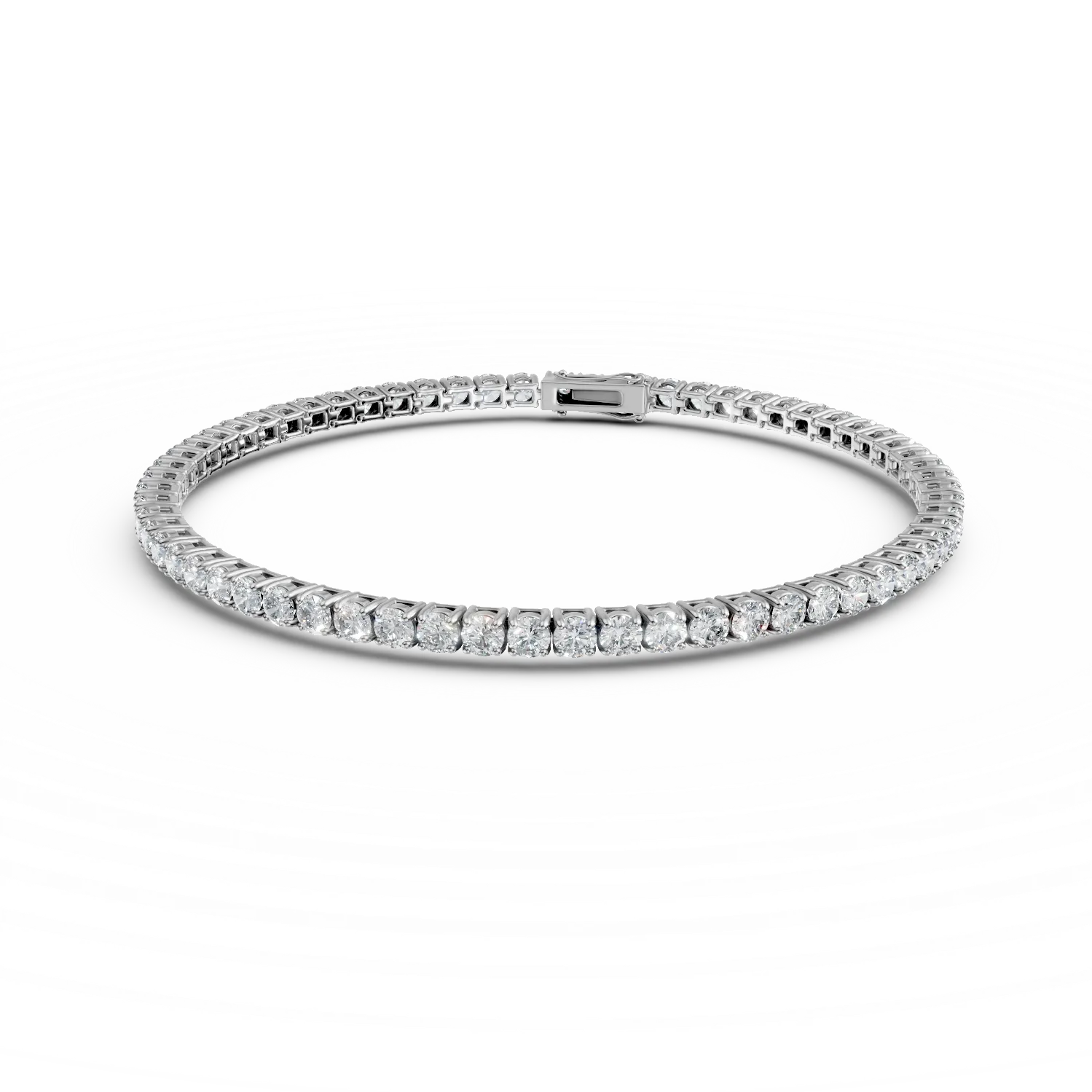 Bratara tennis din aur alb cu diamante de 0.5ct