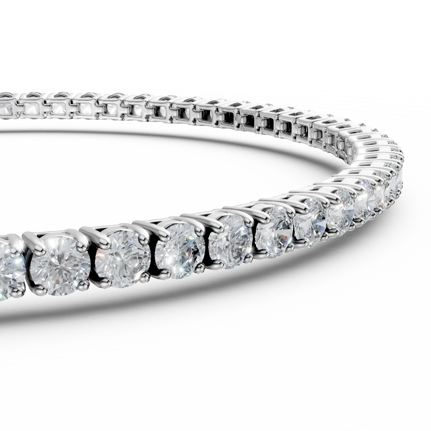 Bransoletka tenisowa z białego złota z 1ct diamentami