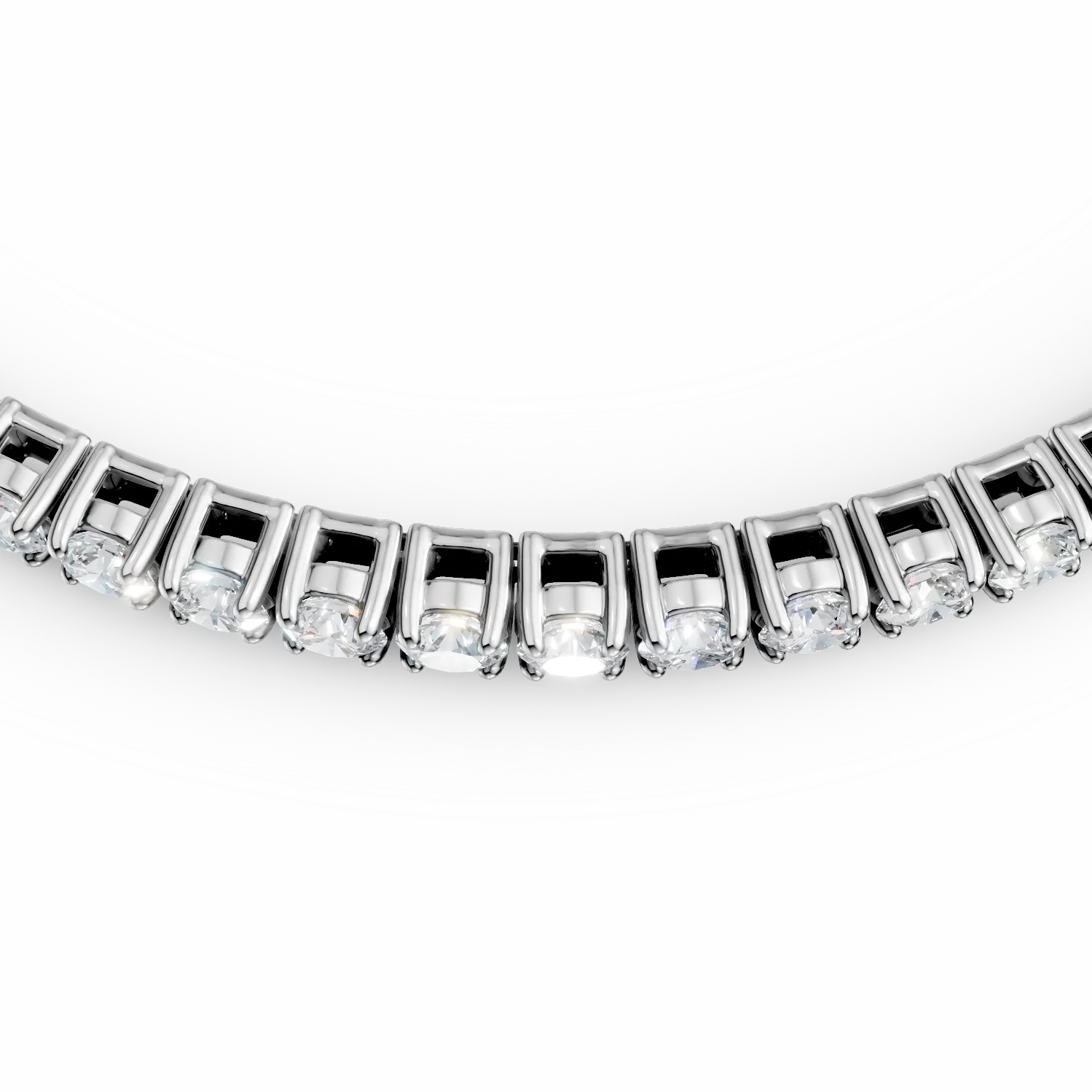 Bransoletka tenisowa z białego złota z 1ct diamentami