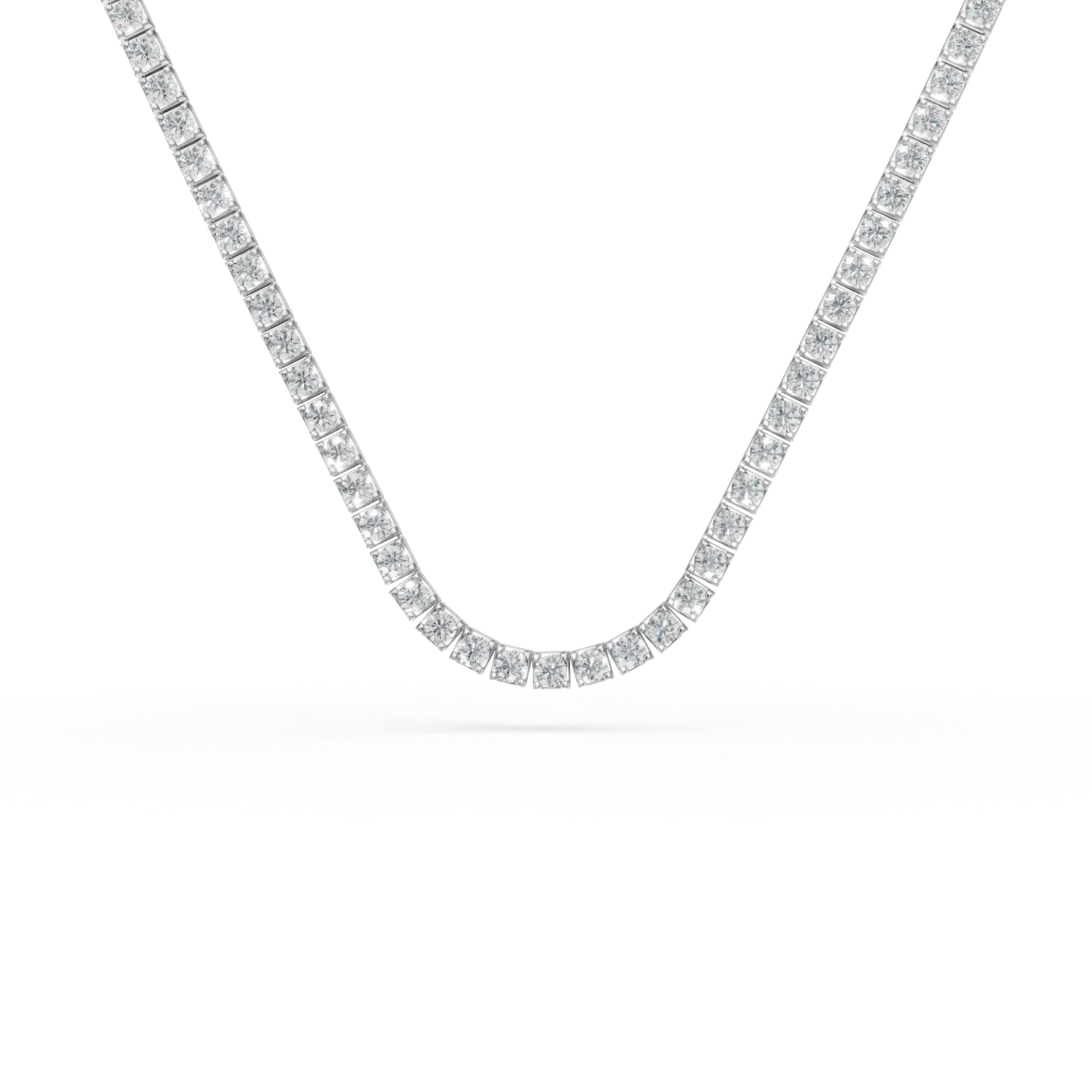 Teilor Colier tennis din aur alb cu diamante de 1.9ct