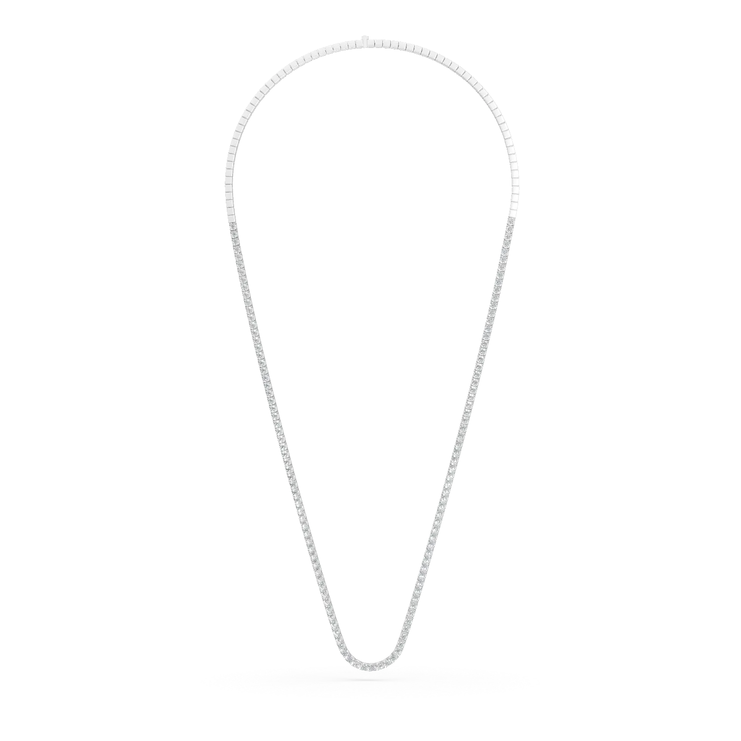 Colier tennis din aur alb cu diamante de 1.1ct