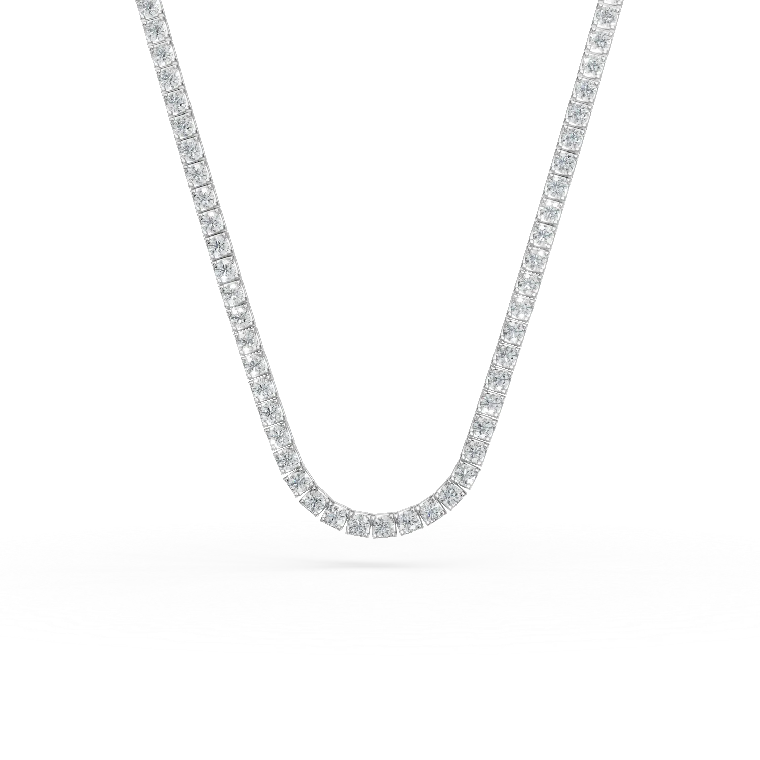 Teilor Colier tennis din aur alb cu diamante de 0.1ct