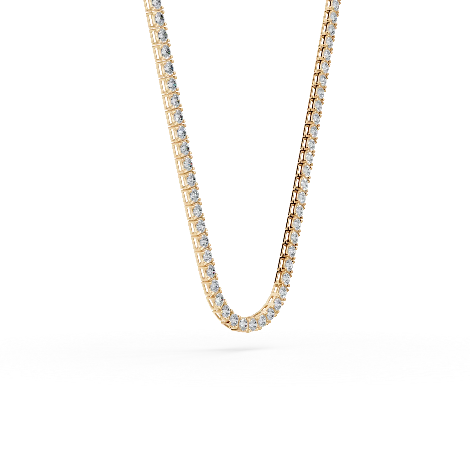 Colier tennis din aur alb cu diamante de 0.1ct