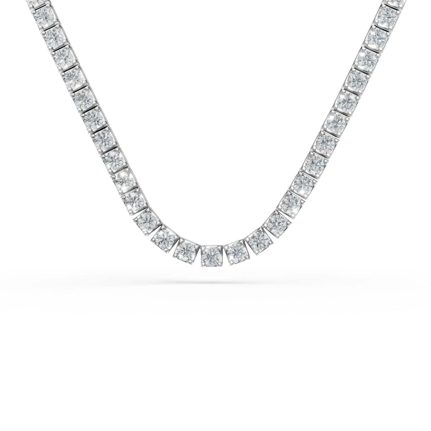 Teilor Colier tennis din aur alb cu diamante de 5ct