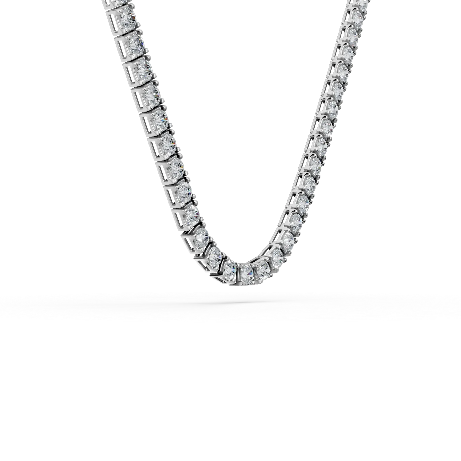 White gold tennis necklace with 5ct diamonds