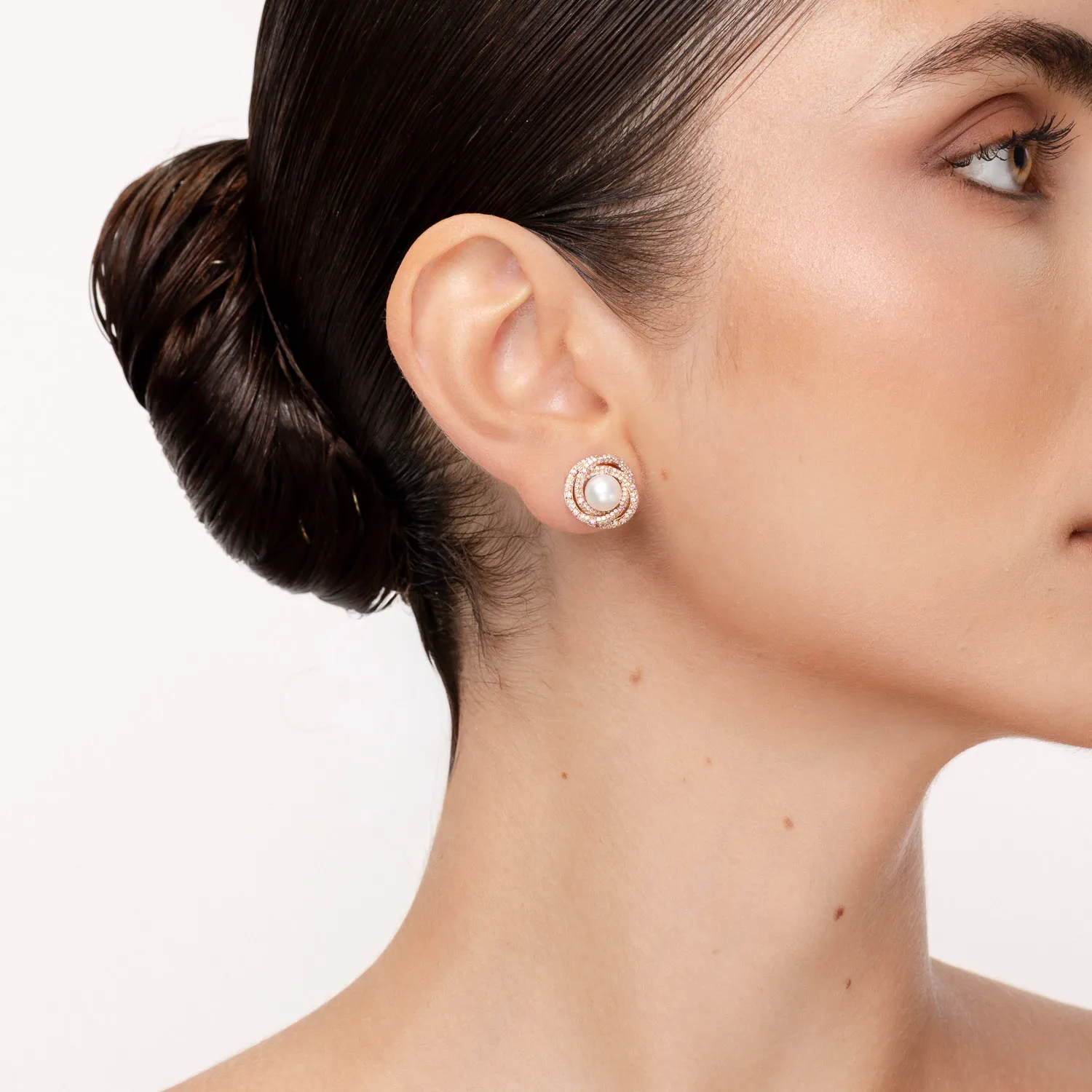 Cercei din aur roz cu pietre pretioase si semipretioase de 6.4ct — imaginea 3