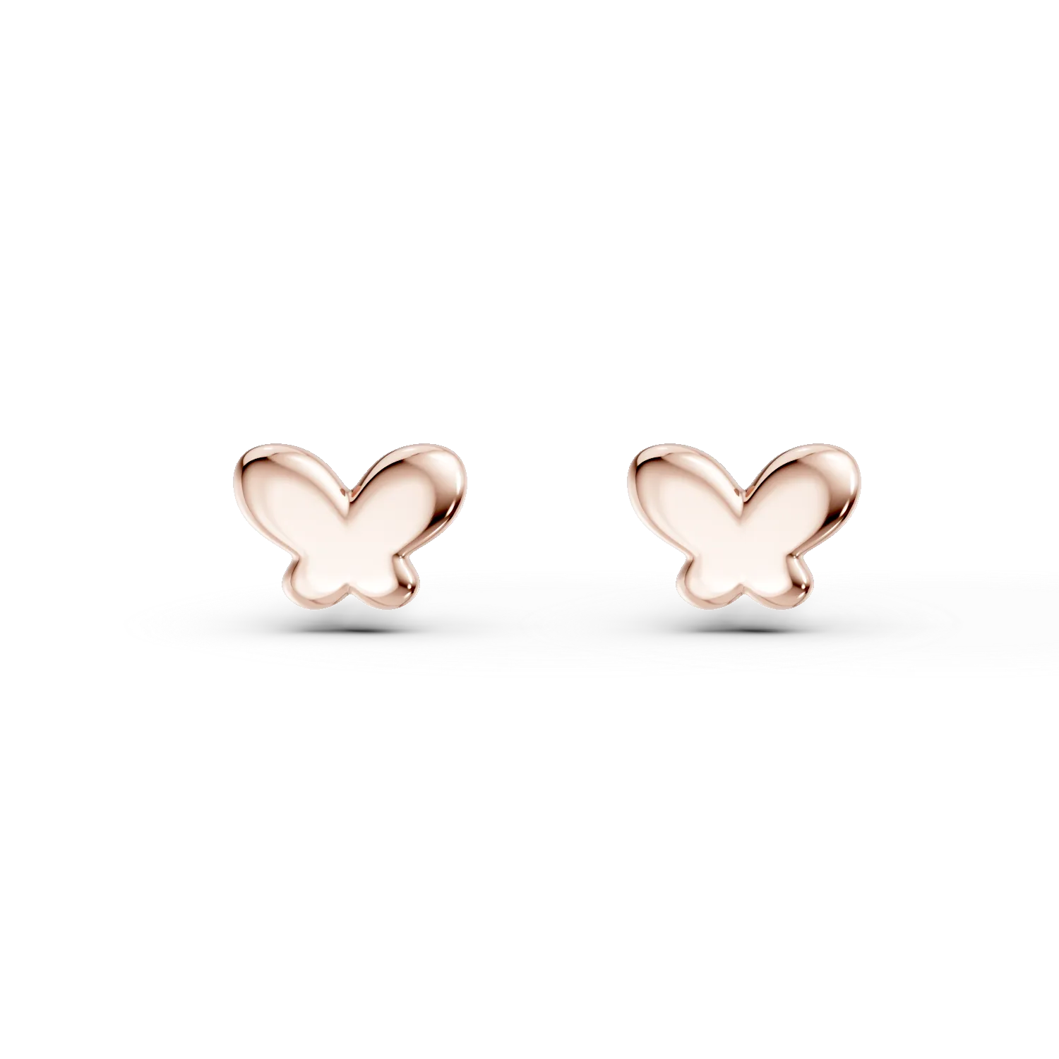 Rose gold butterfly earrings for children