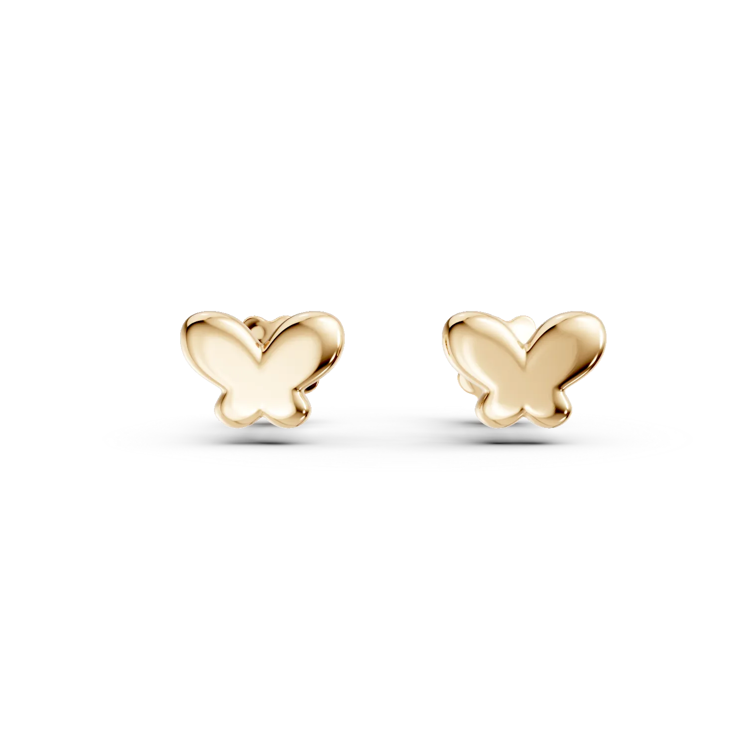 Yellow gold butterfly earrings for children-194156